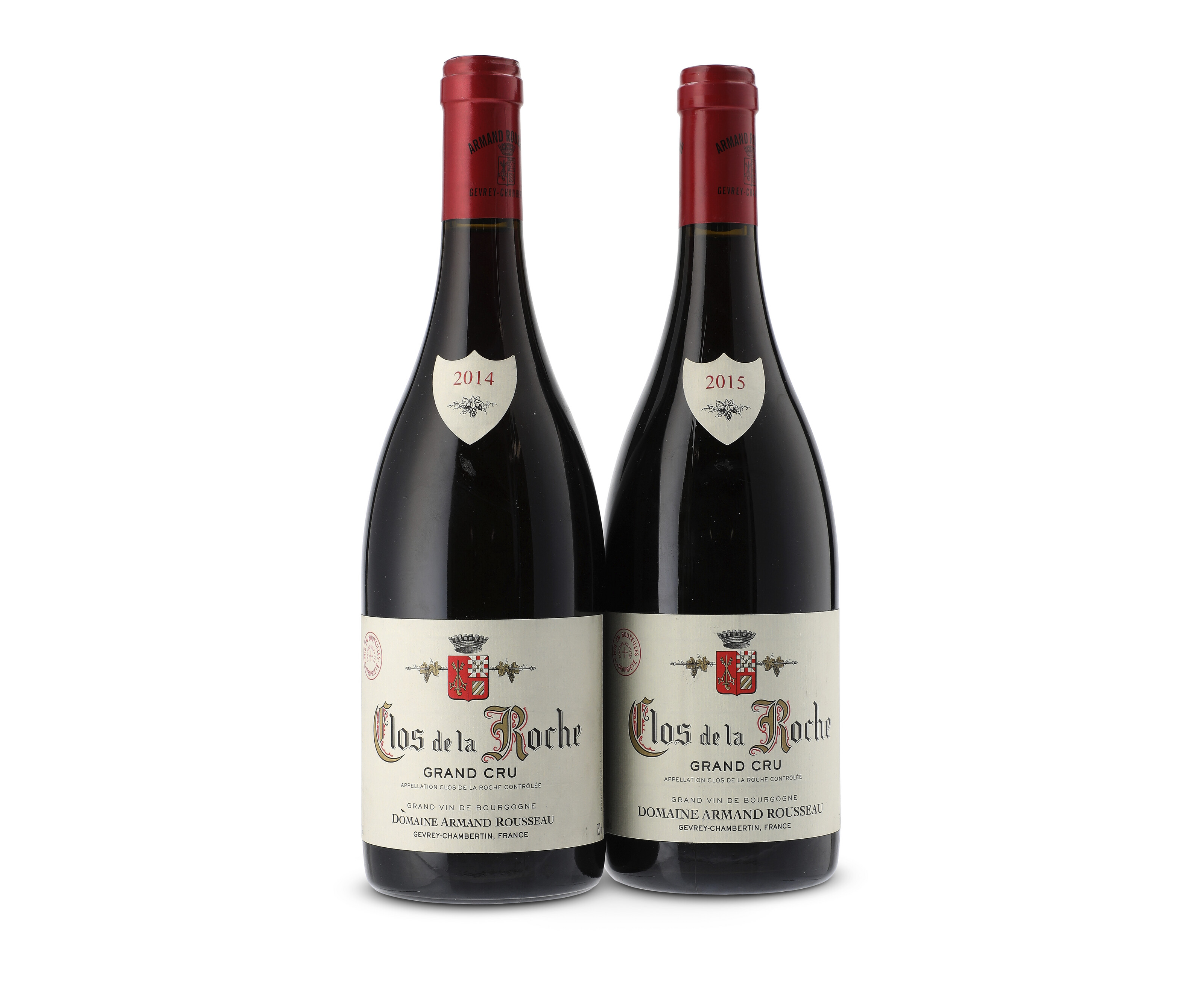 Domaine Armand Rousseau, Clos de la Roche Vertical 2014-2015, offered in Three Great Cellars: A Celebration of Superb Burgundy and Large Format Bordeaux, until 18 June 2025 at Christie's Online