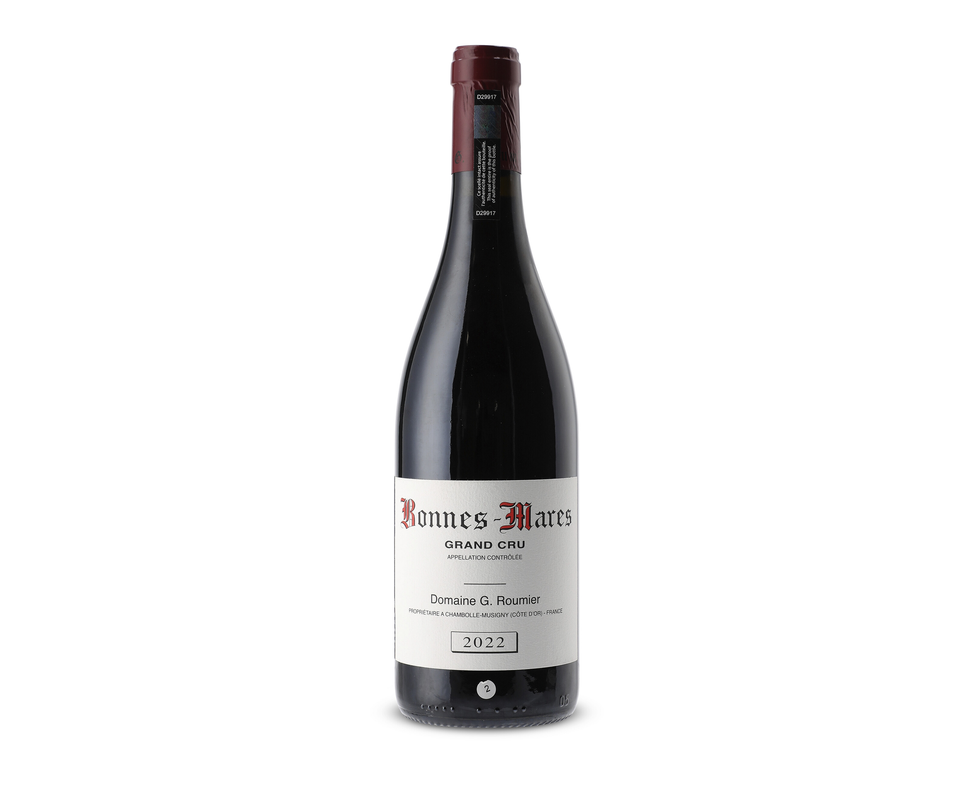 Domaine Georges Roumier, Bonnes Mares 2022, offered in Three Great Cellars: A Celebration of Superb Burgundy and Large Format Bordeaux, until 18 June 2025 at Christie's Online
