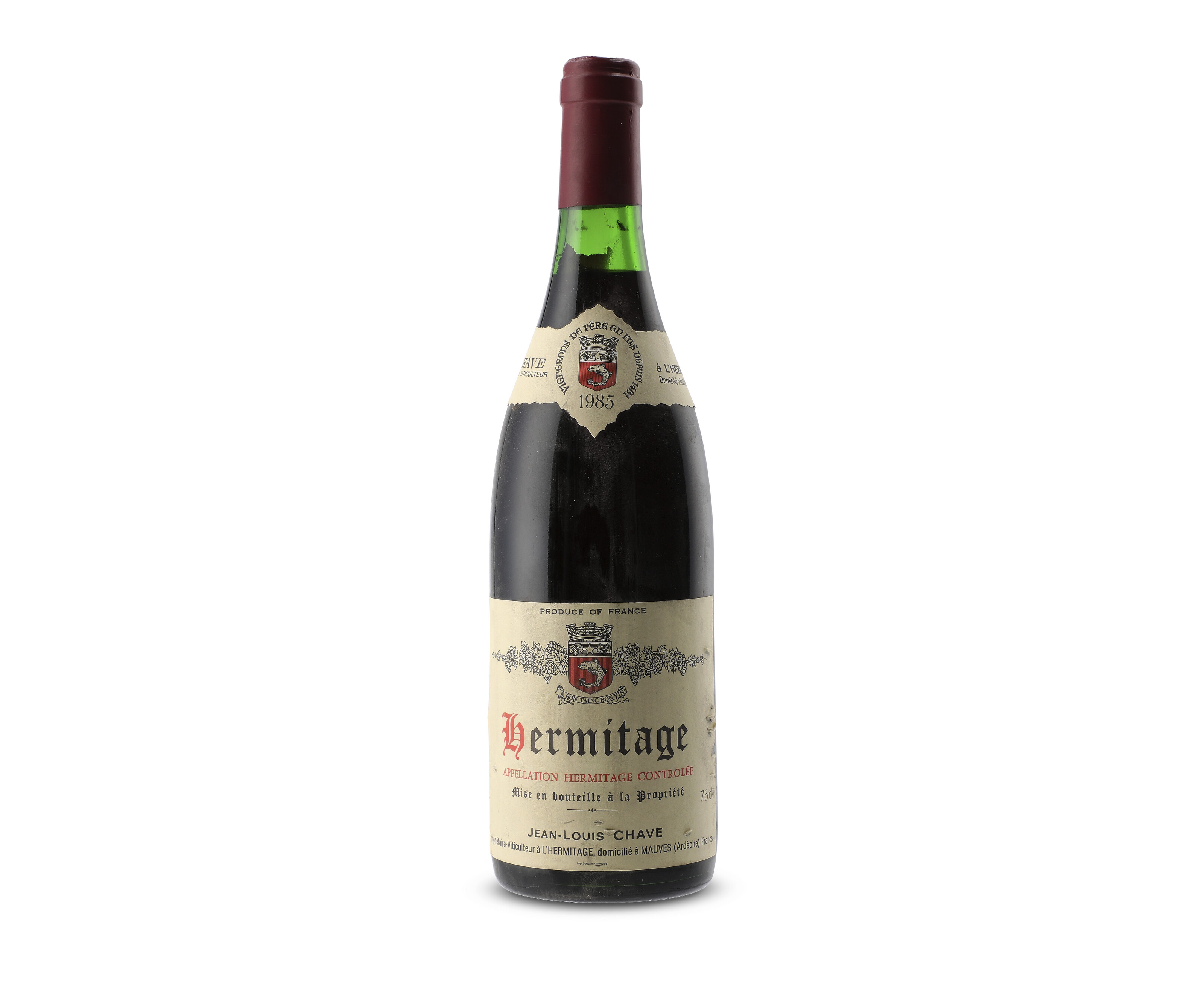 Domaine Jean Louis Chave, Hermitage, Rouge 1985, U. 1x2cm, 2x2.5cm 