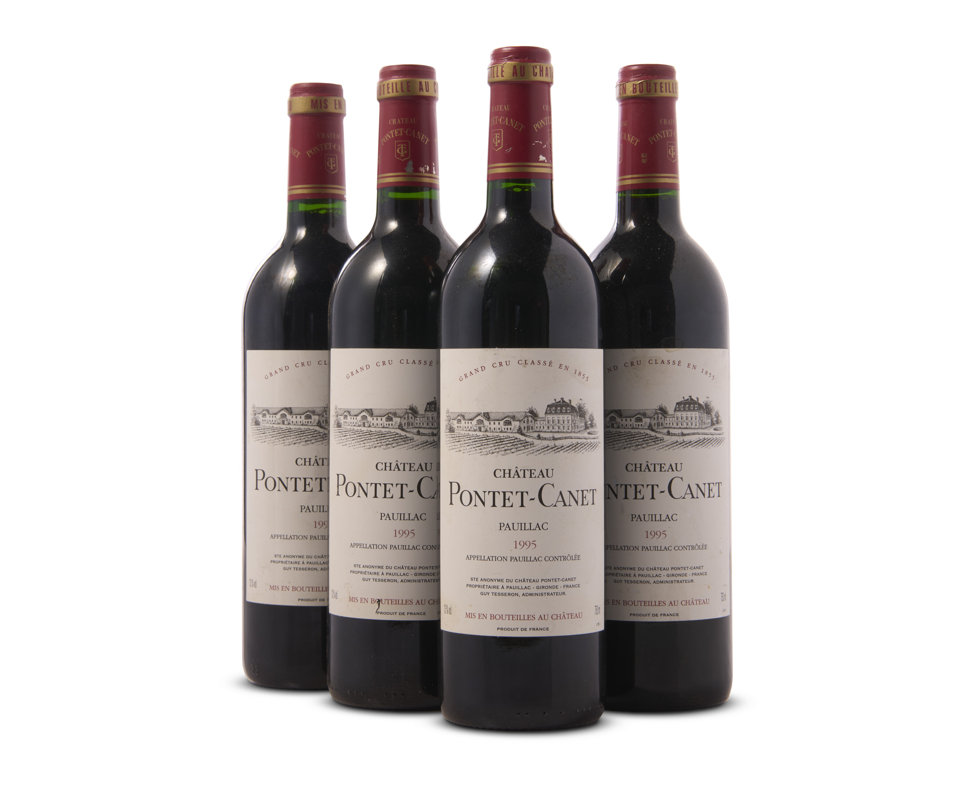 Mixed Pontet Canet 1995-1996, Château Pontet-Canet 1995Scuffed capsules ...