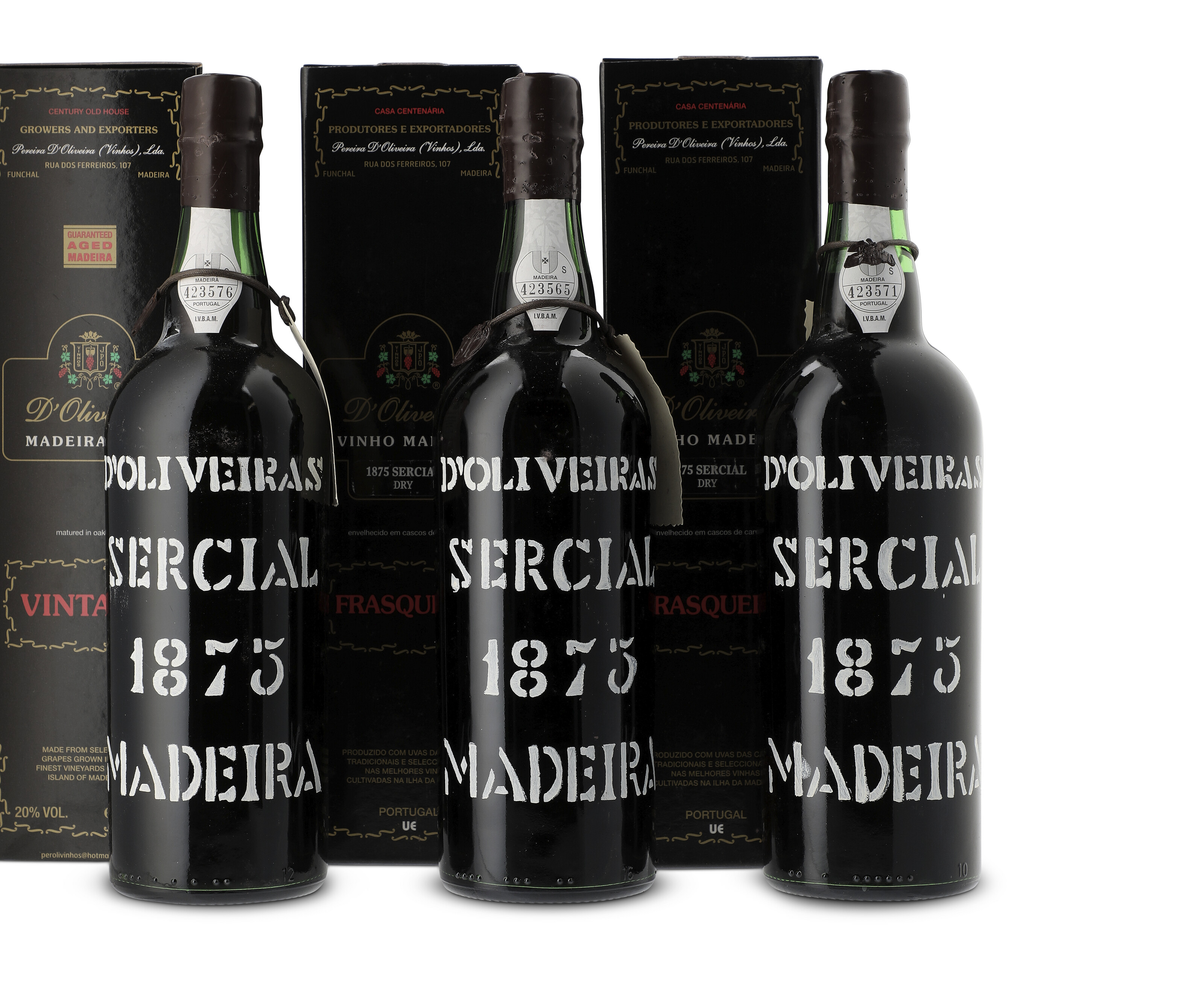 Pereira D'Oliveira, Sercial, Madeira 1875, U. into-neck, 2 slightly ...