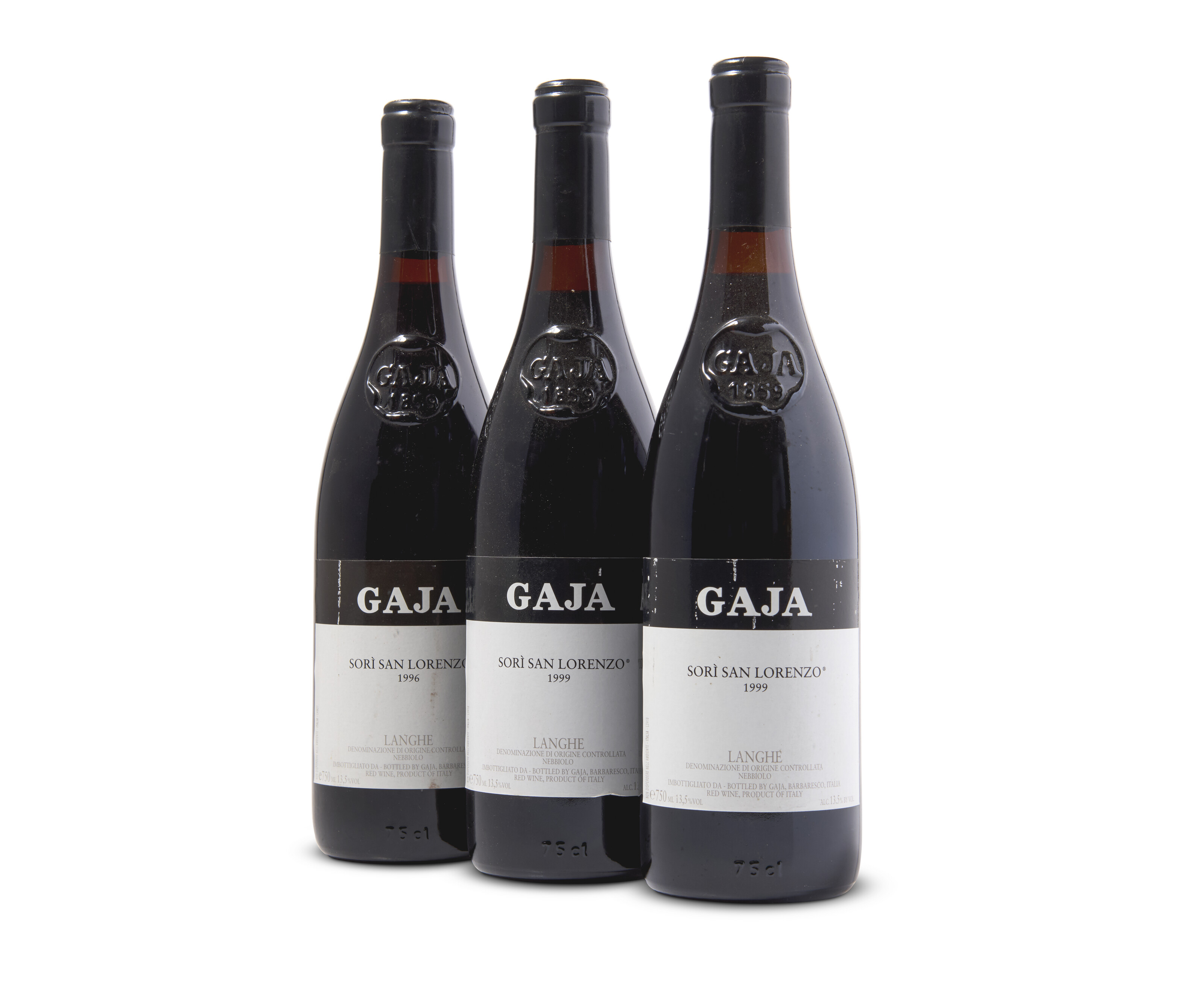 Gaja, Barbaresco, Costa Russi 1997, Scuffed capsules. Scuffed  
