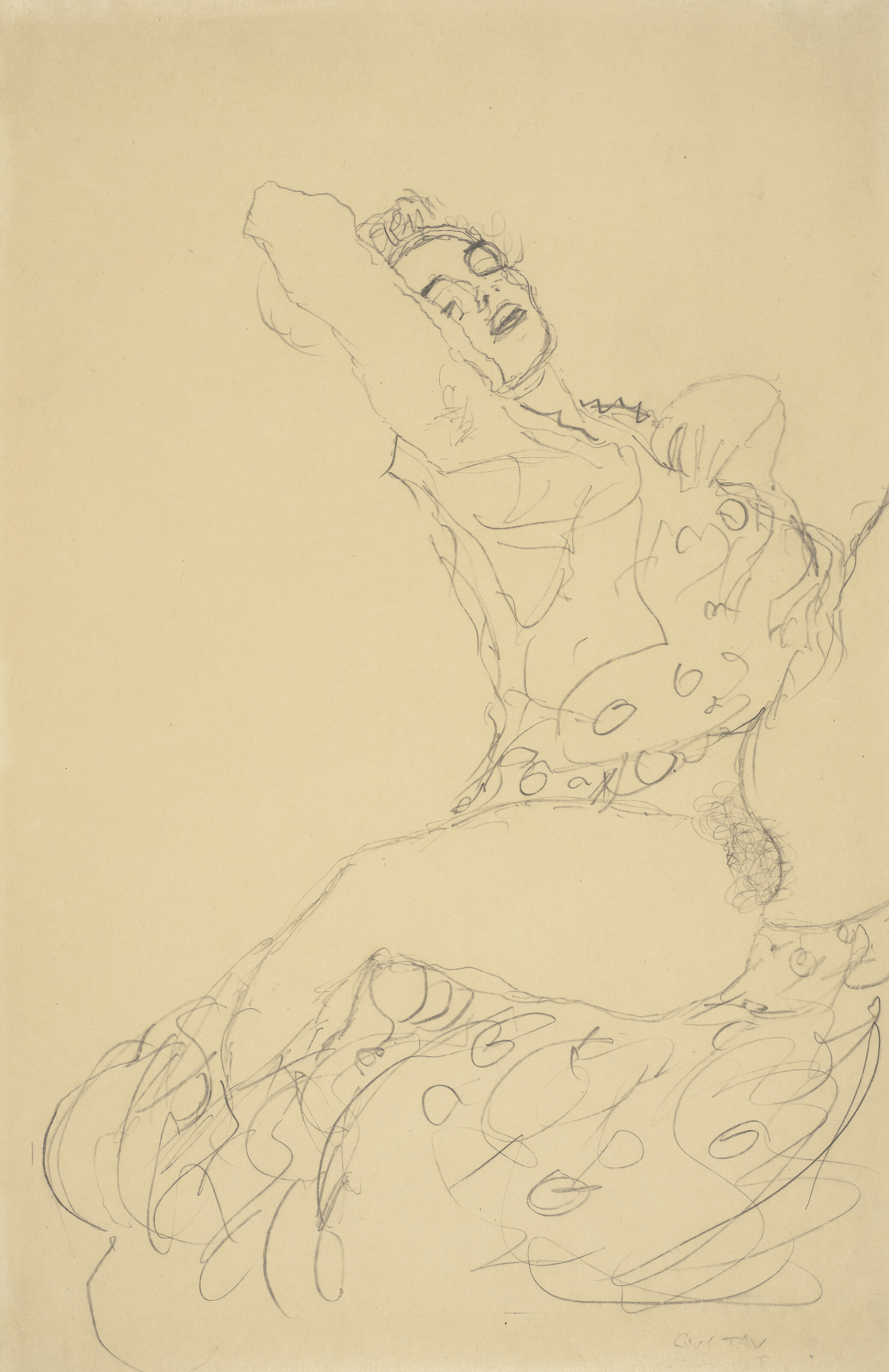 Gustav Klimt, Liegender Halbakt mit gespreizten Schenkeln, circa 1916-17, offered in Spellbound: The Hegewisch Collection, Part I on 16 October 2025 at Christie's in London