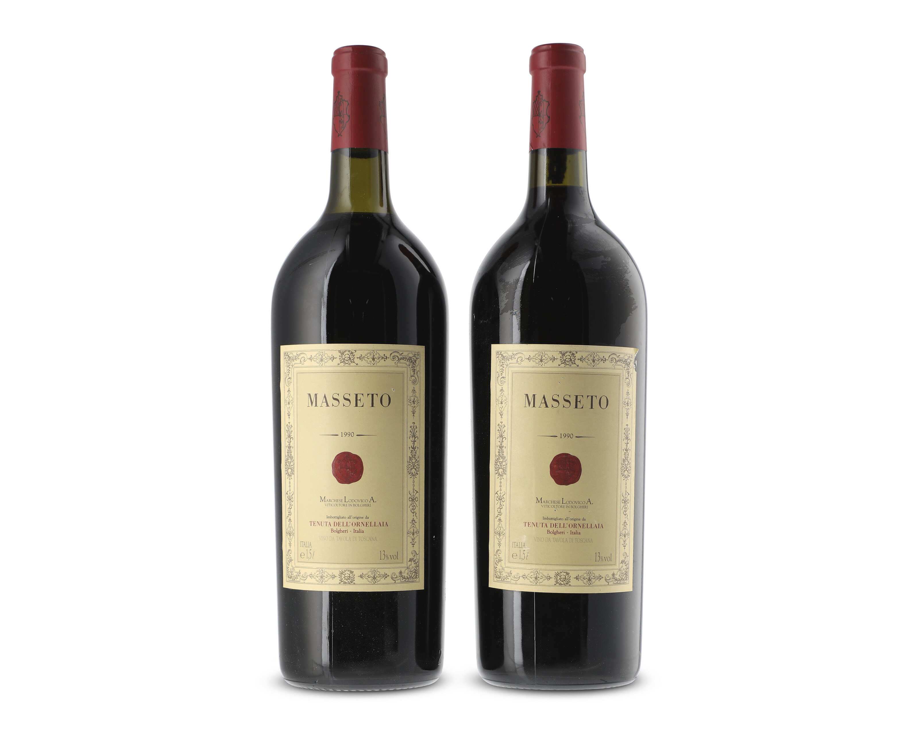Masseto, Toscana 1990, U. ts or better, one slightly bin-soiled and ...