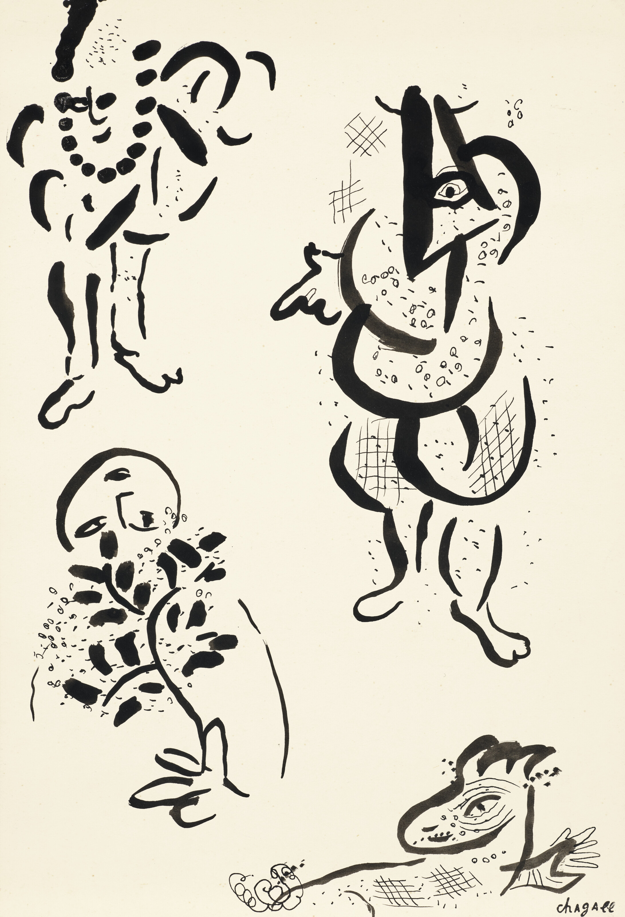 MARC CHAGALL — Études en noir et blanc