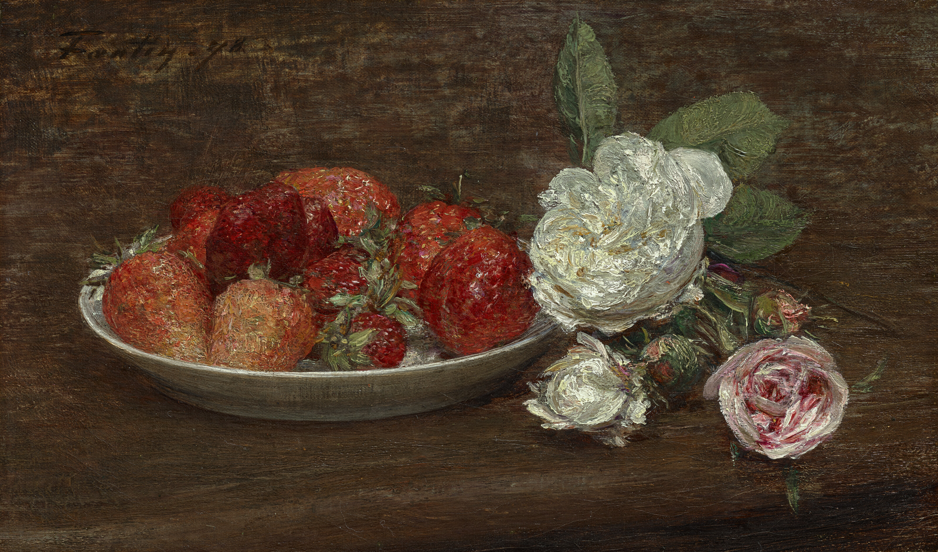 HENRI FANTIN-LATOUR (1836-1904), Nature morte, grosses fraises et