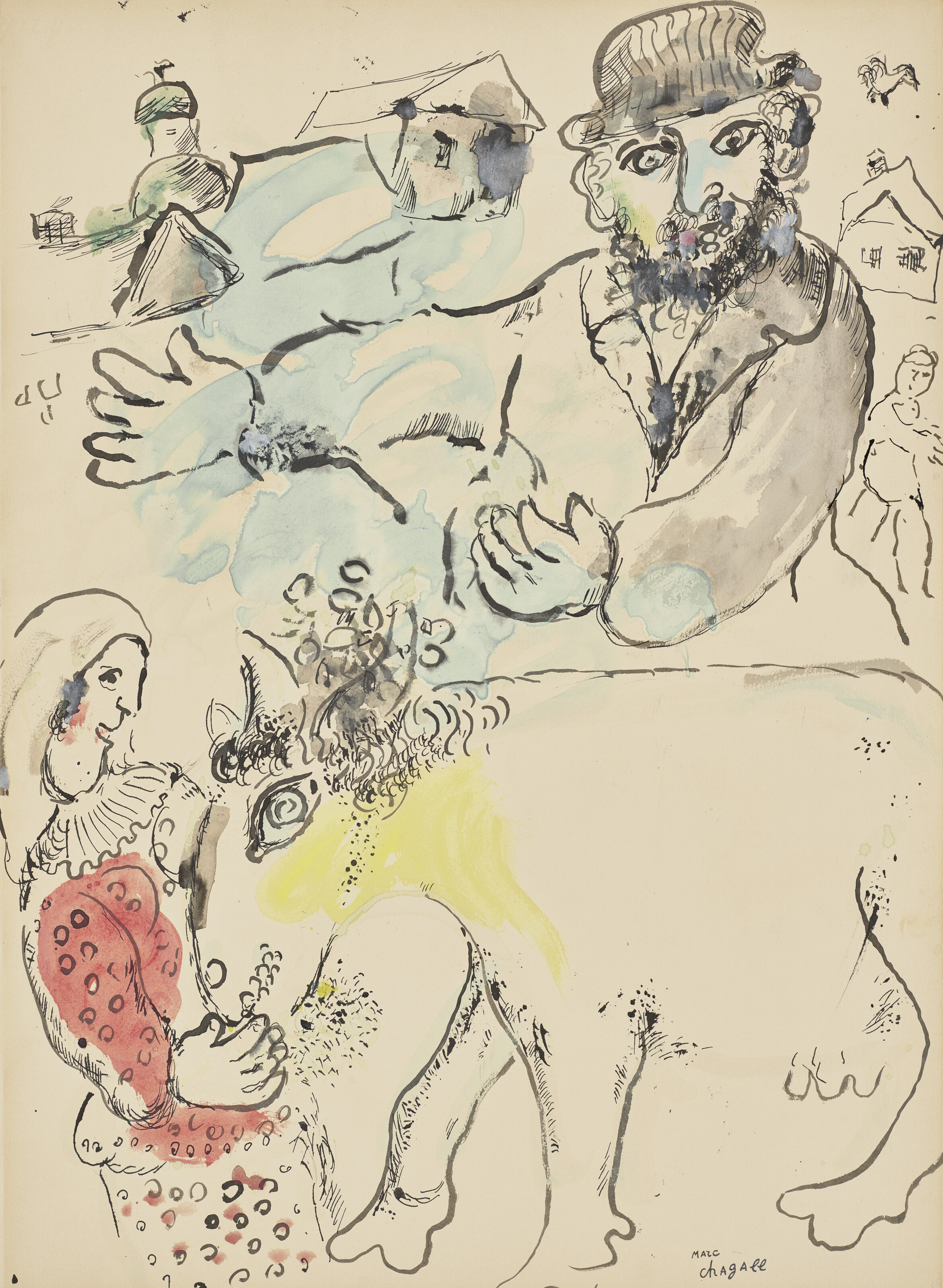 Marc Chagall、Les Paysans Russes Marc Chagall (1887-1985), Les Paysans | Christie's