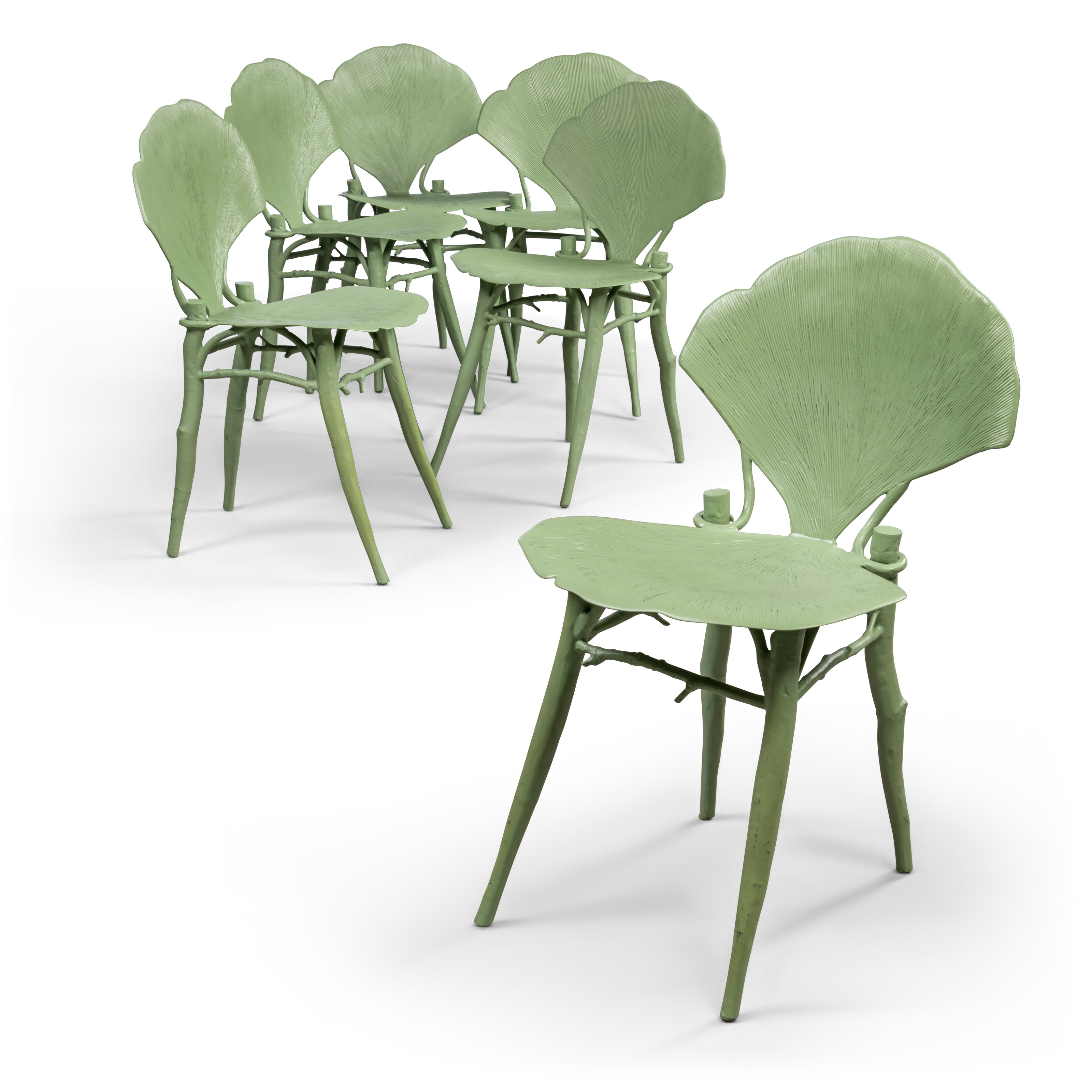 Claude Lalanne, Set of six Ginkgo Chairs, 2000, offered in The Collection of Baron Diego von Buch on 5 June 2025 at Christie's in London