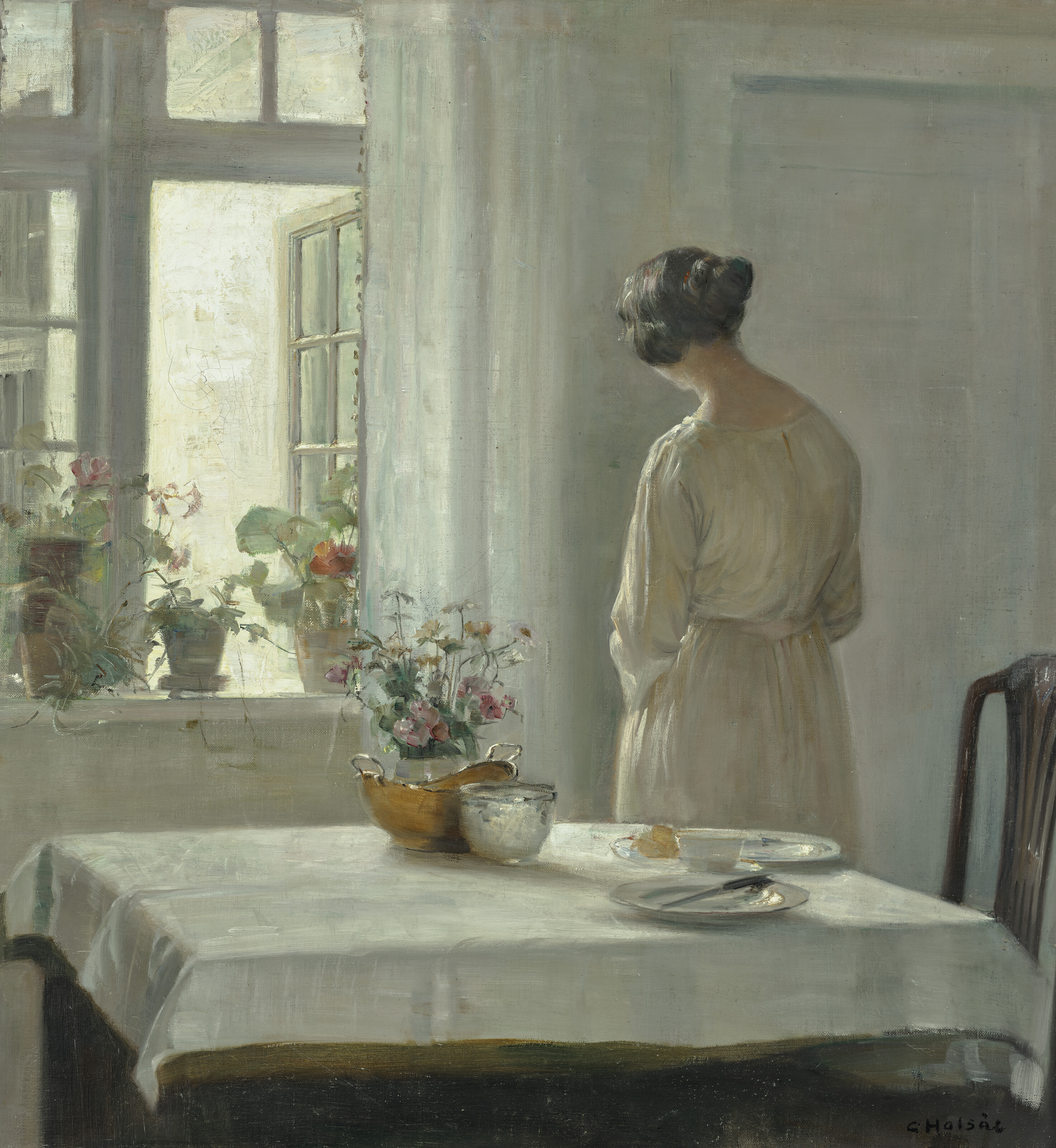 Carl Vilhelm Holsoe, Sunlit Breakfast, offered in Old Masters, 19th Century Paintings and Drawings from a Private Collection: Selling without Reserve on 2 July 2025 at Christie's in London