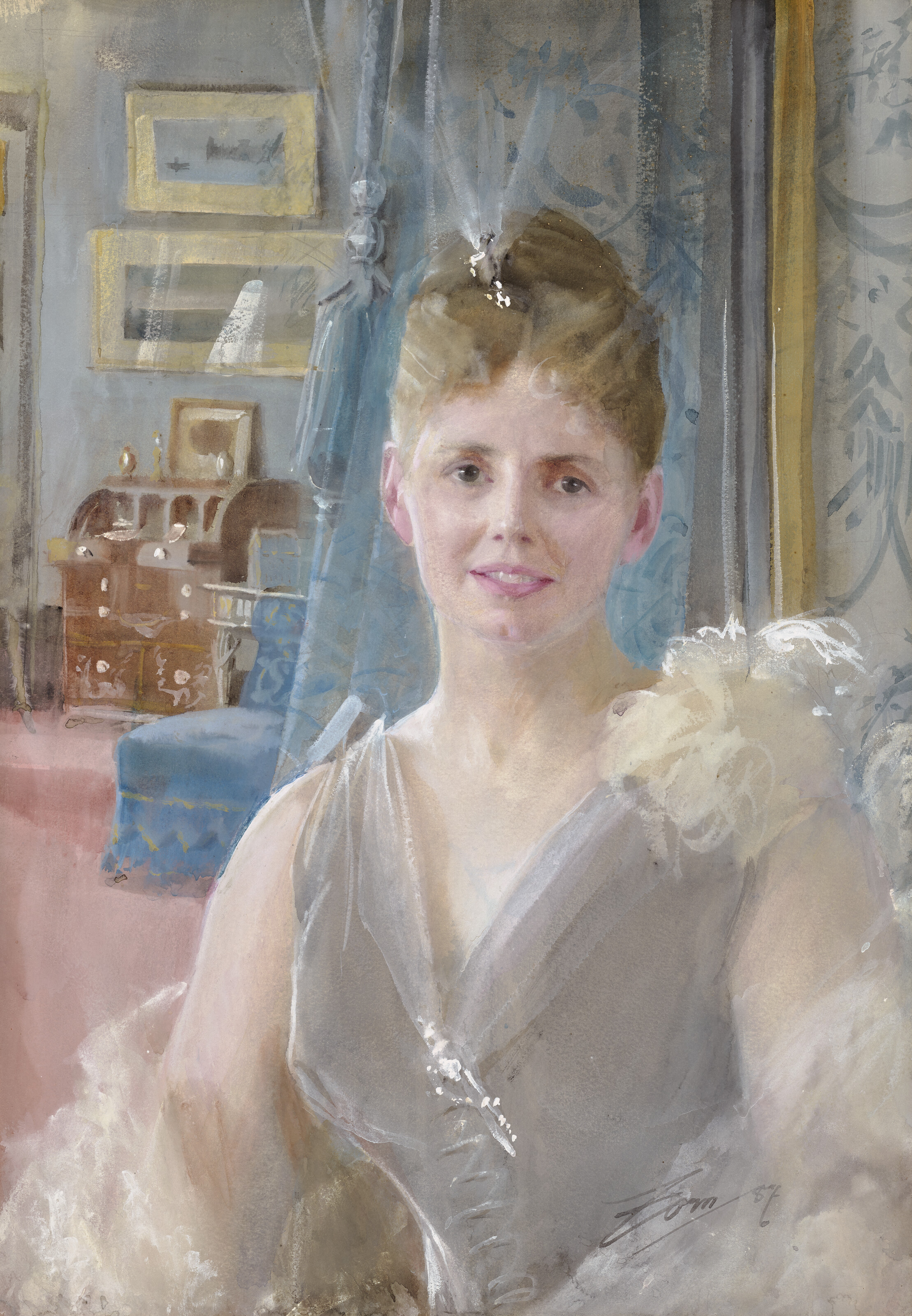 ANDERS ZORN (MORA, 1860-1920), Portrait of Edith Palgrave Edward