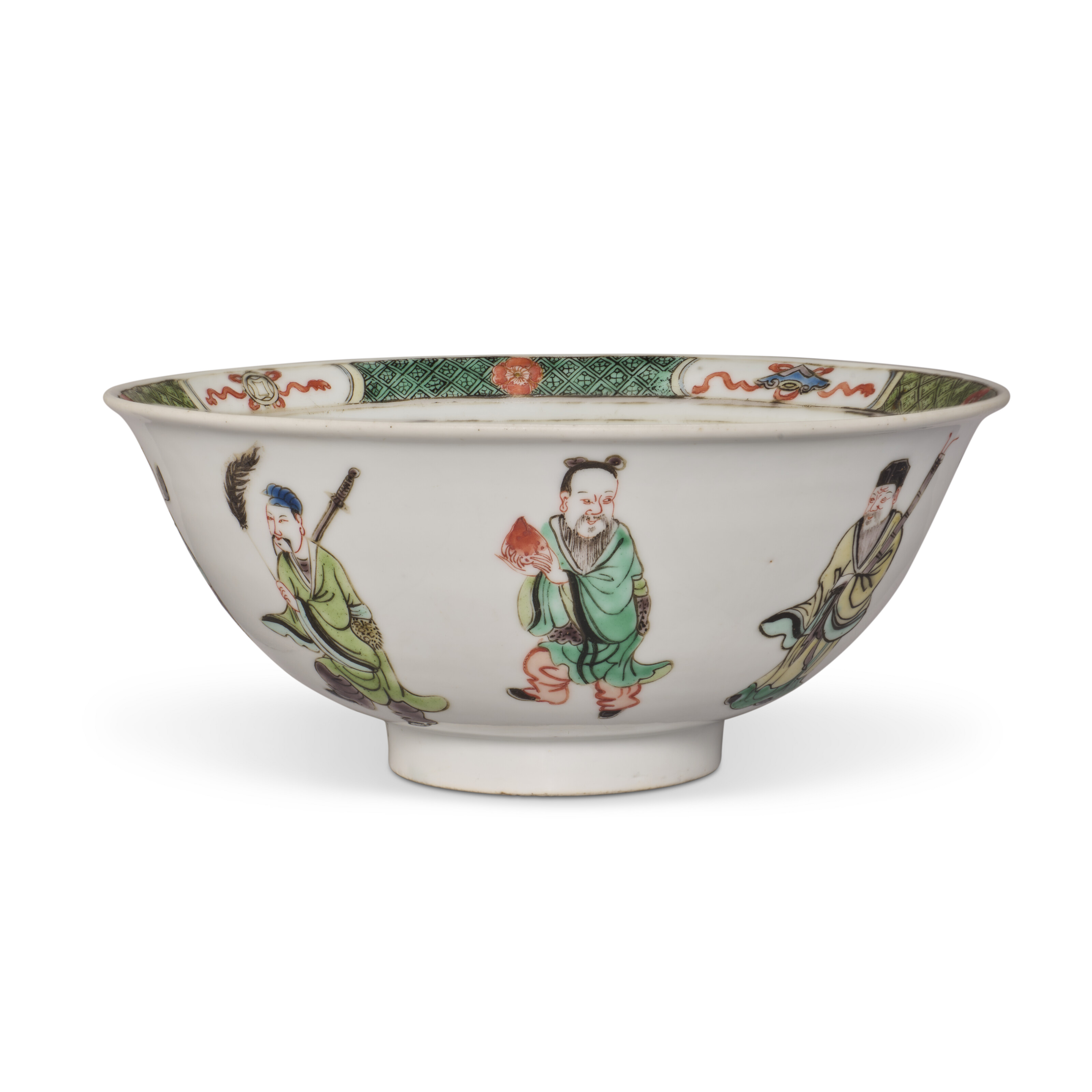 清康熙五彩八仙紋碗「大明萬曆年製」款, CHINA, QING DYNASTY, KANGXI