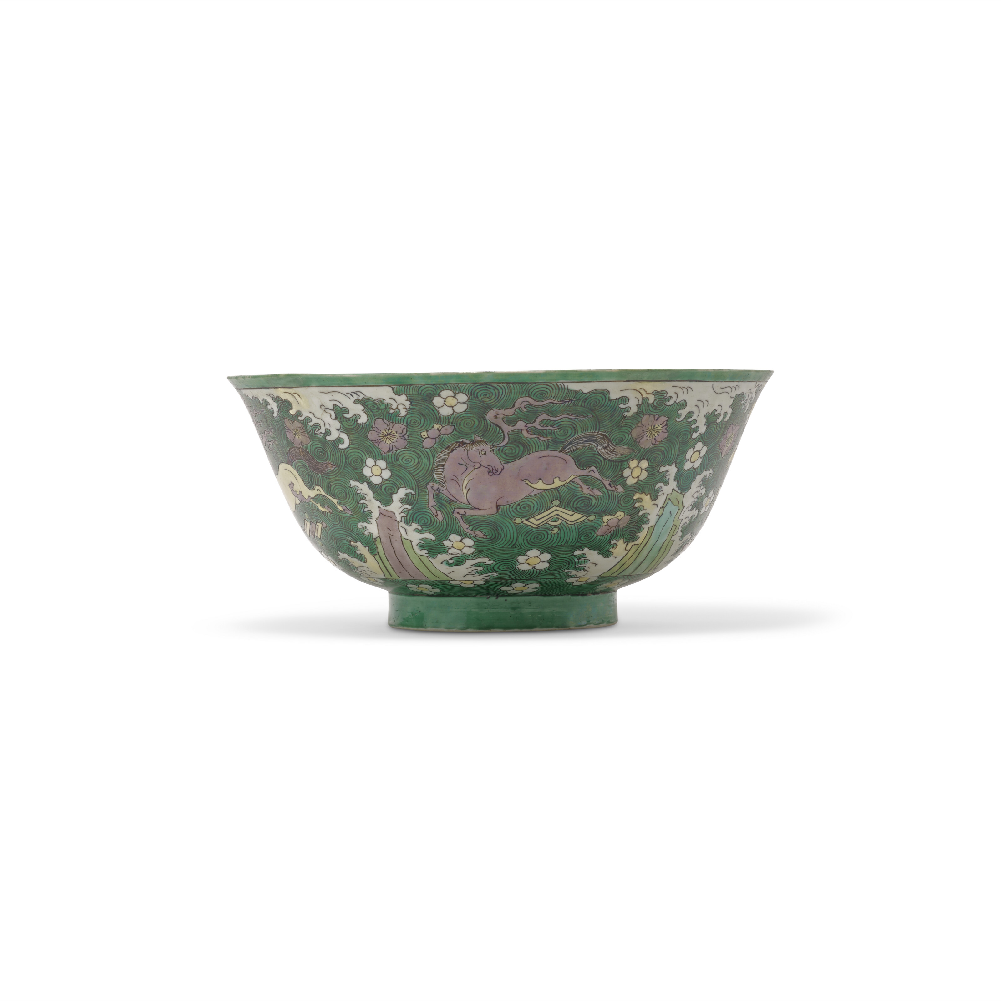 清康熙五彩山石花卉纹瓶, CHINA, QING DYNASTY, KANGXI PERIOD (1662