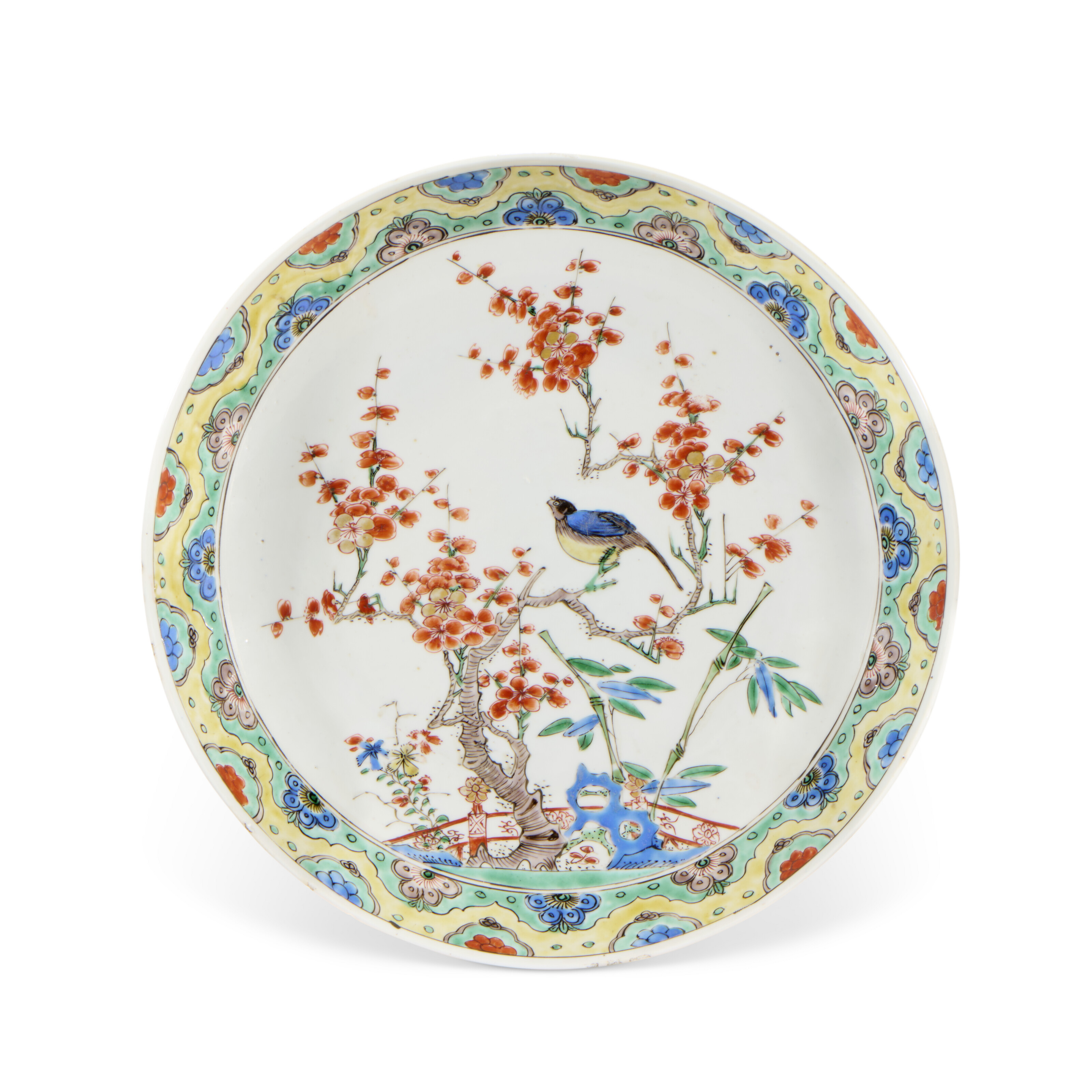 清康熙五彩山石花卉纹瓶, CHINA, QING DYNASTY, KANGXI PERIOD (1662