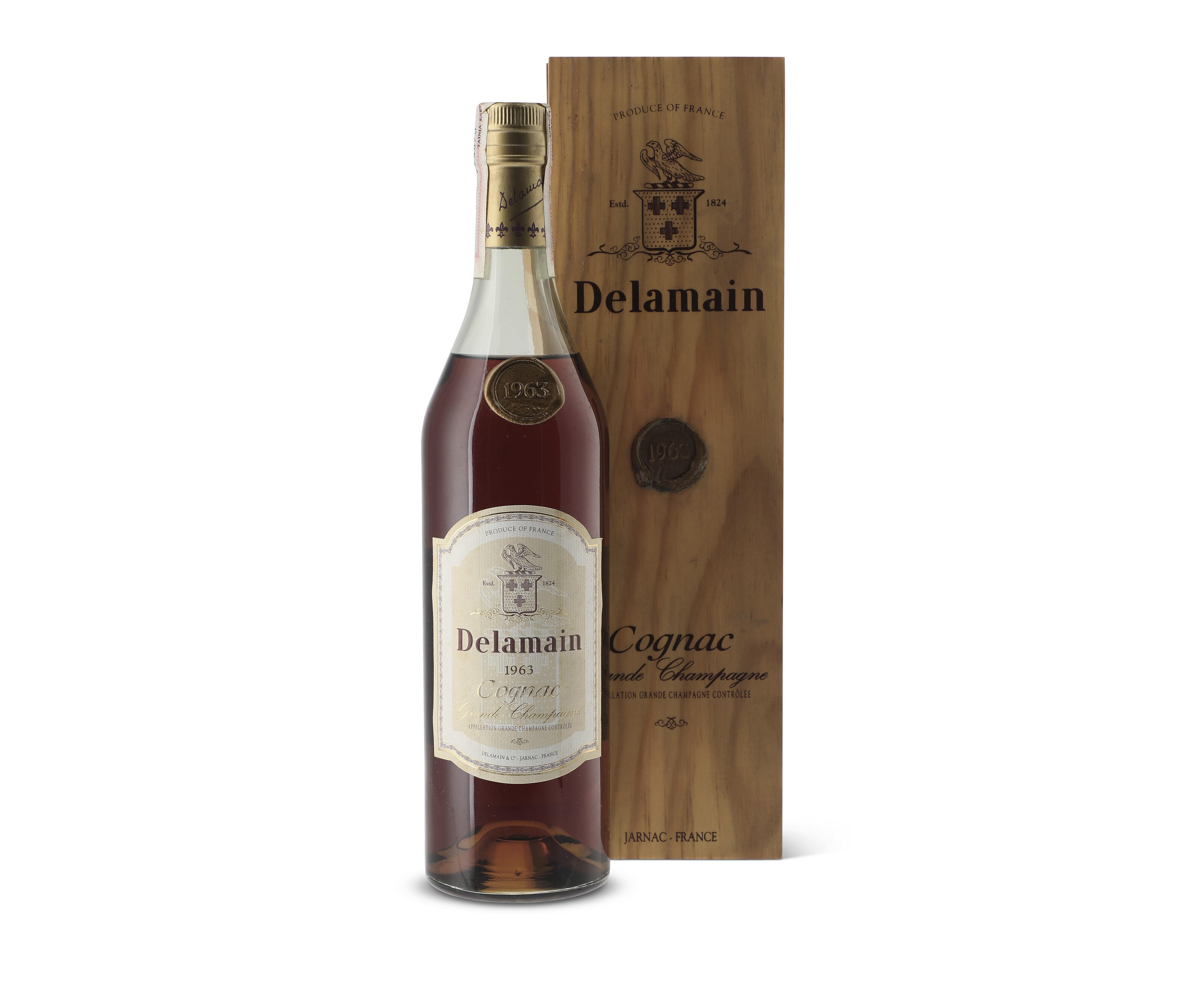 ブランデー Delaman cognac 1963 Delamain, Grande Champagne Cognac 1963, Cognac Bottled in 1995, 40