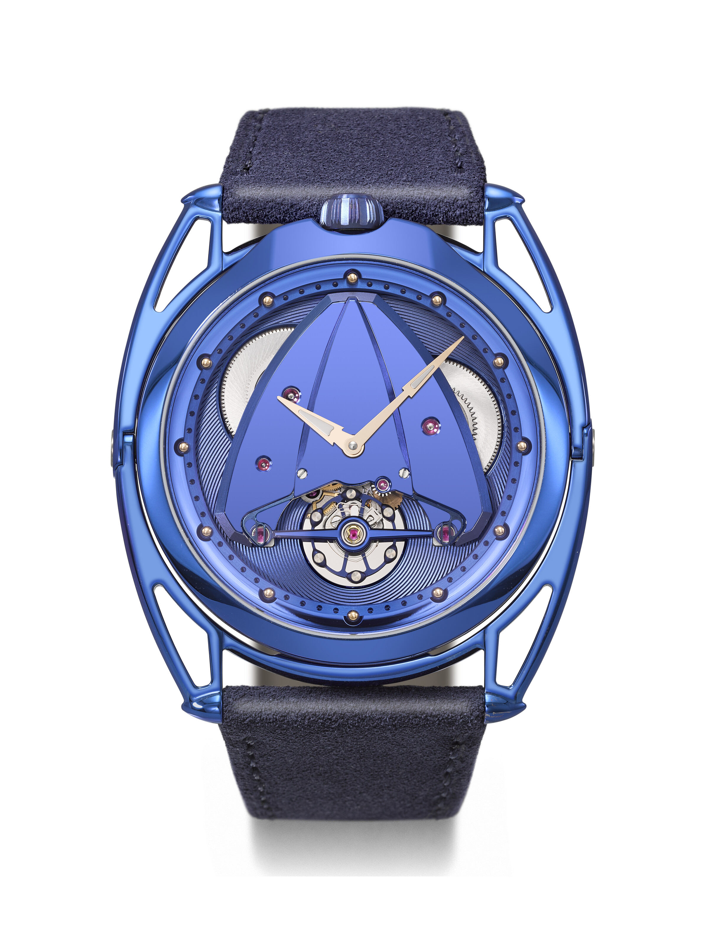 De Bethune. A mirror-polished blued titanium limited edition lightweight wristwatch with power reserve and floating lugs. XP Kind of Blue model, ref. DB28XPB, no. 25/25, circa 2024, offered in Rare Watches, Featuring Stories in Time: A Collection of Exceptional Watches on 12 May 2025 at Christie's in Geneva