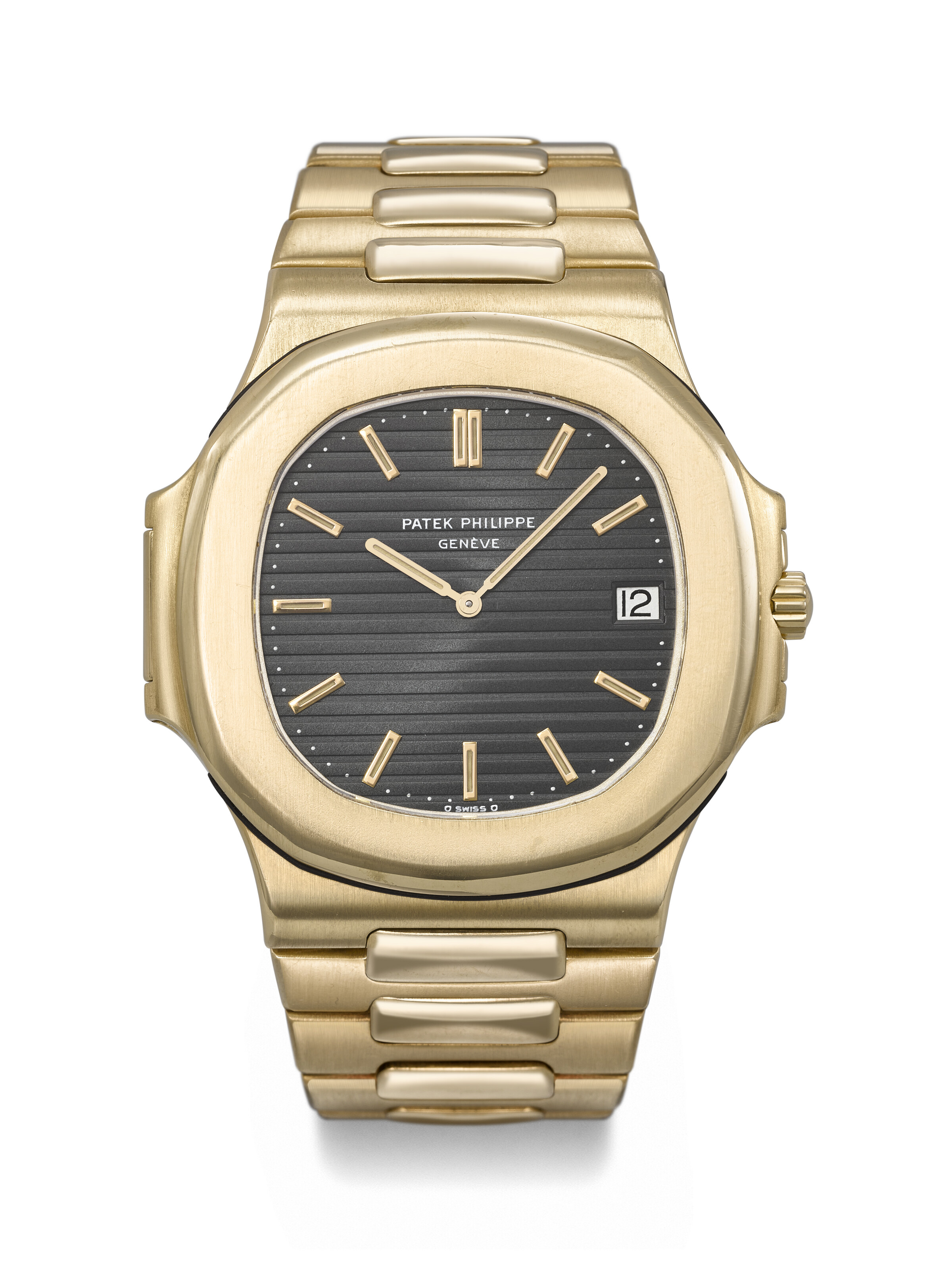 Patek Philippe. An 18k gold automatic wristwatch with date and bracelet. Nautilus model, ref. 3700/1, movement no. 1'310'706, case no. 543'077, circa 1984, offered in Rare Watches, Featuring Stories in Time: A Collection of Exceptional Watches on 12 May 2025 at Christie's in Geneva