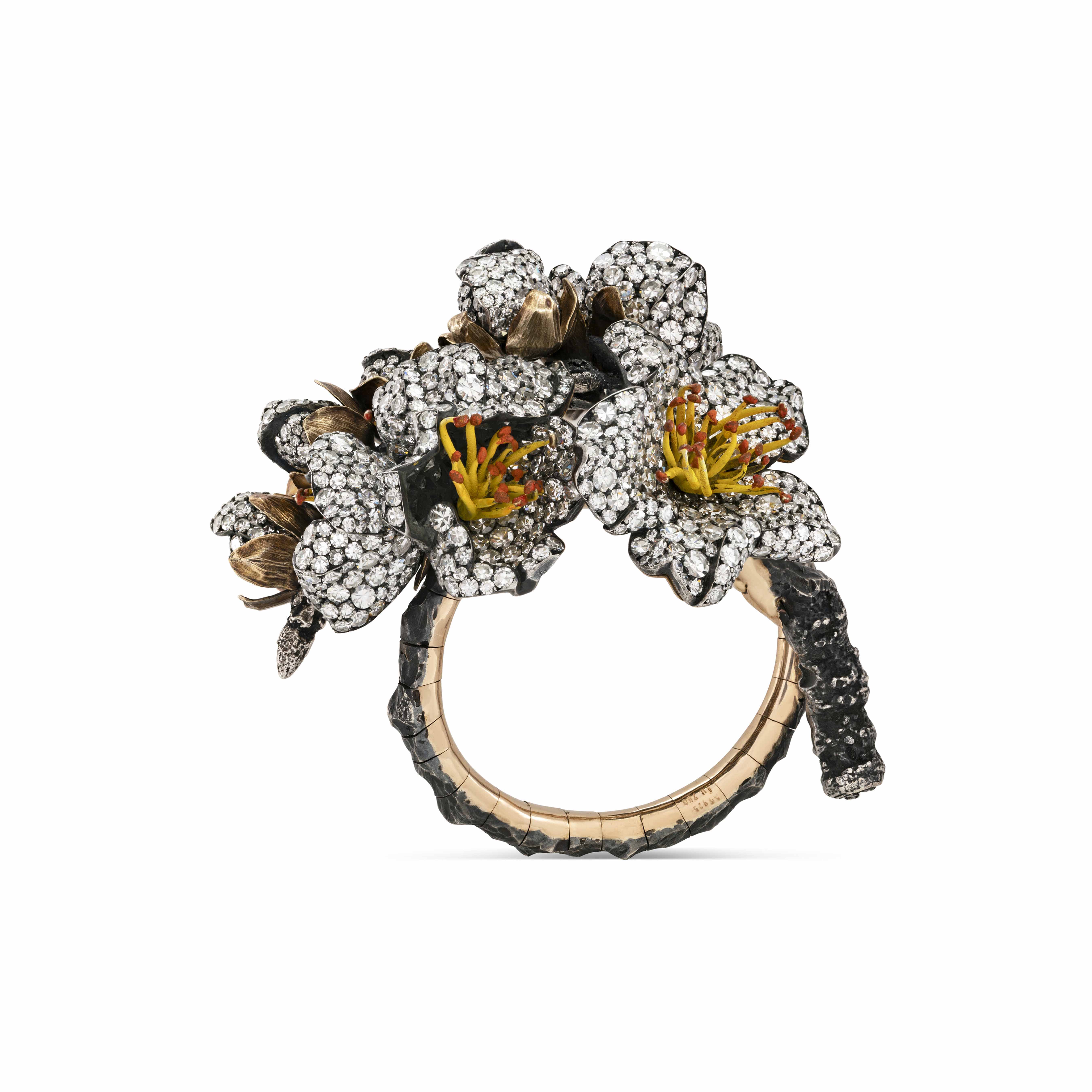 A JAR diamond Apricot Blossom bangle, offered in Magnificent Jewels on 14 May 2025 at Christie's in Geneva