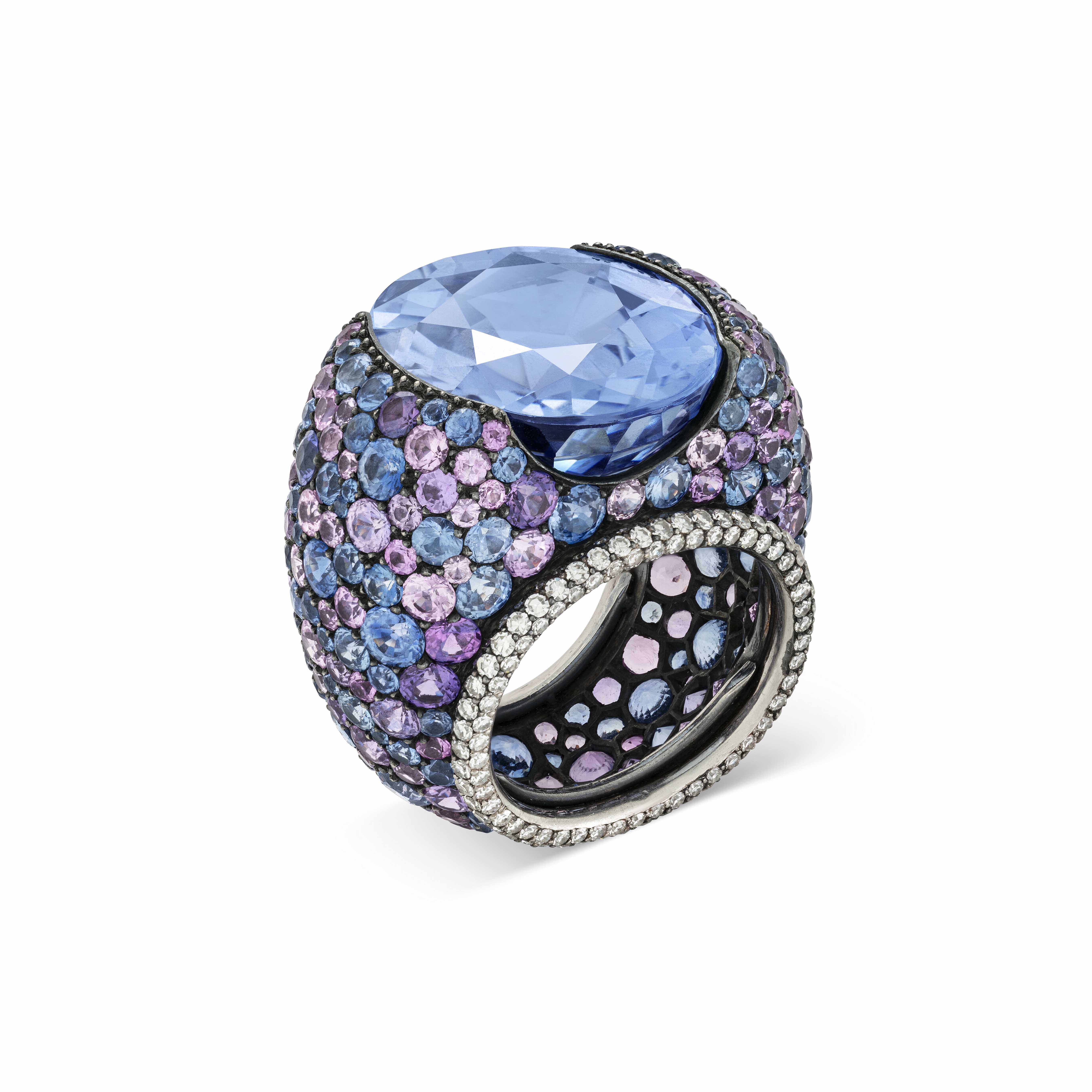 A JAR sapphire, coloured sapphire and diamond ring, offered in Magnificent Jewels on 14 May 2025 at Christie's in Geneva