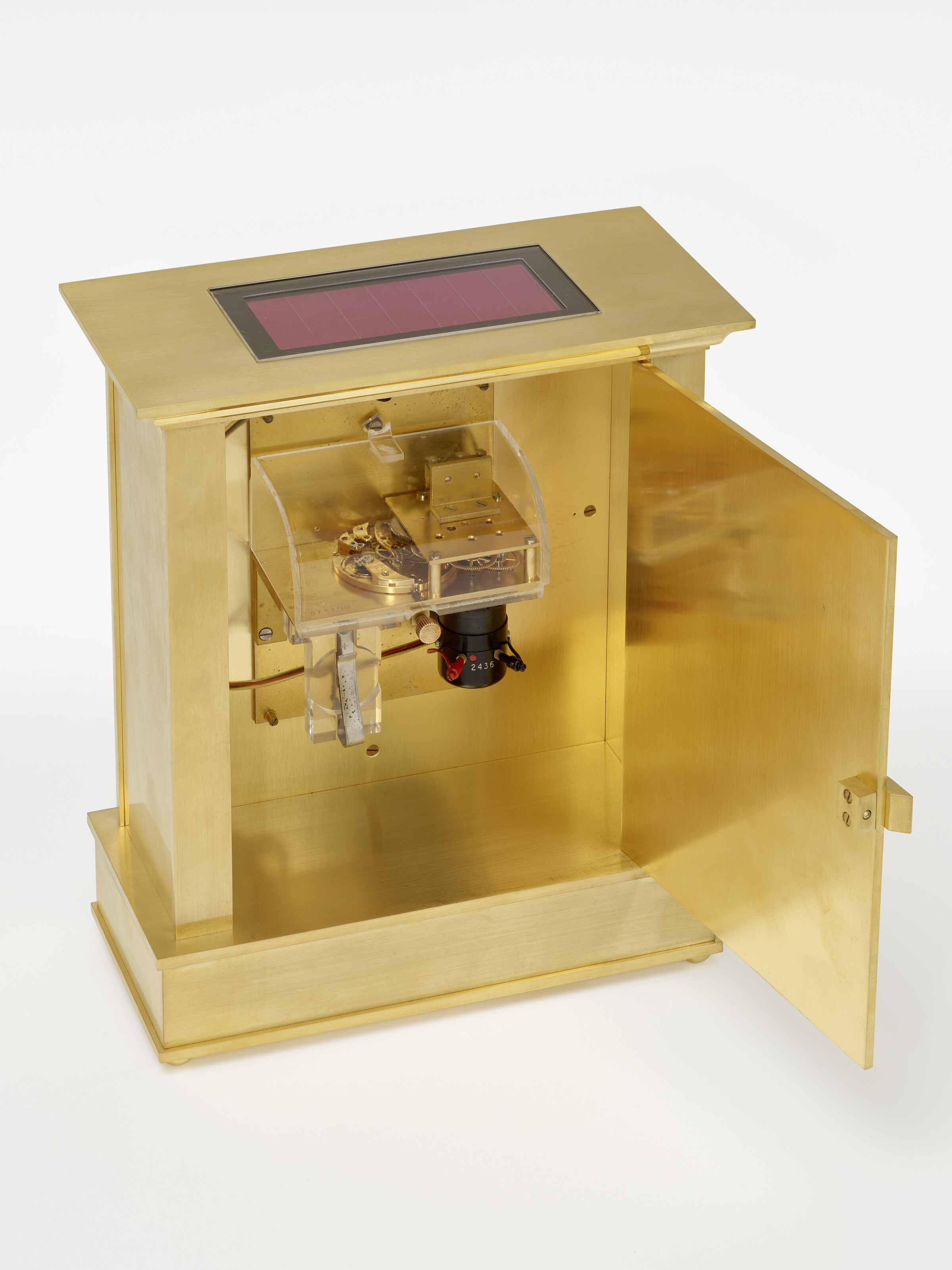 PATEK PHILIPPE, GILDED BRASS SOLAR DESK CLOCK, CASE NO: 1765 