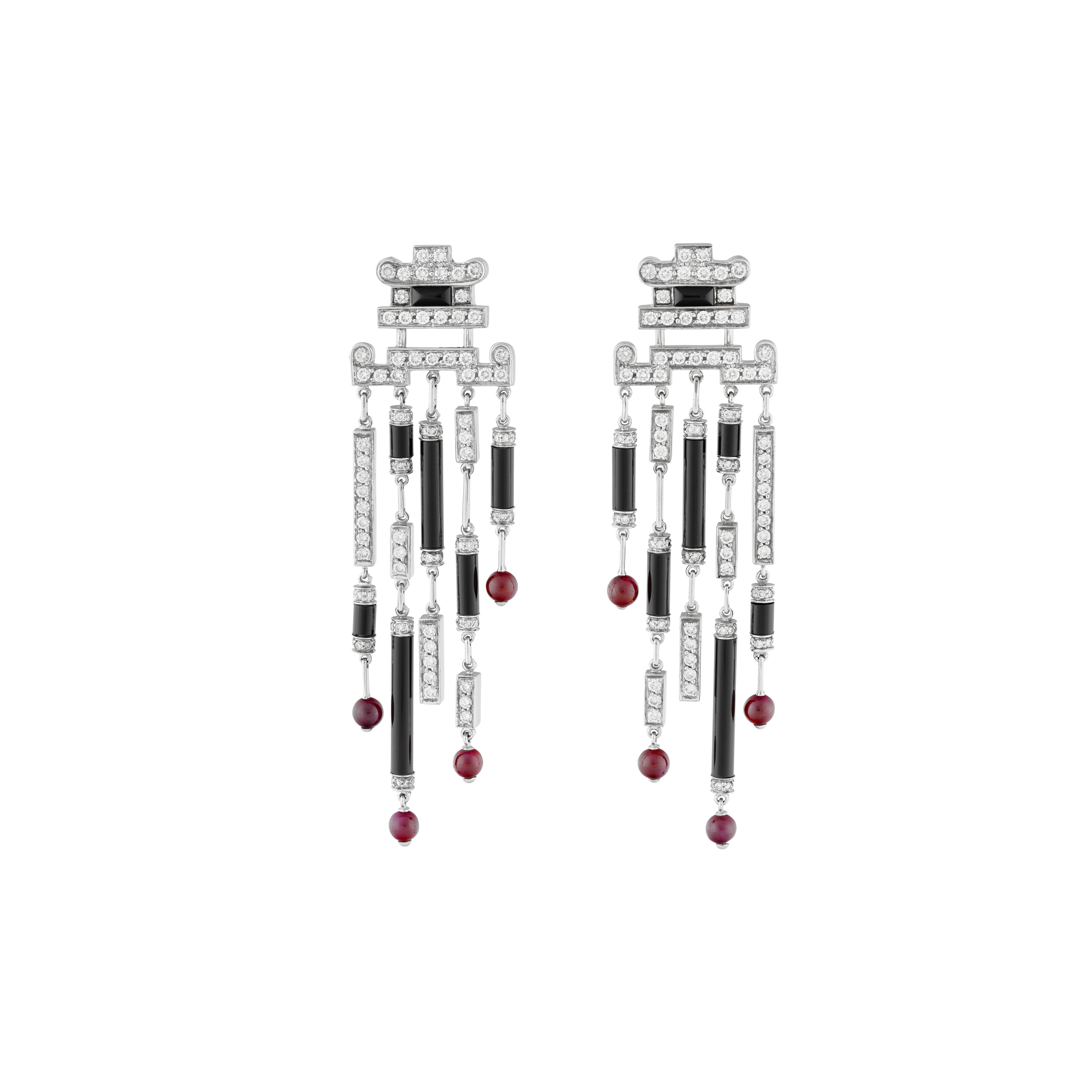 Cartier ruby onyx and diamond le baiser du dragon earrings christie s