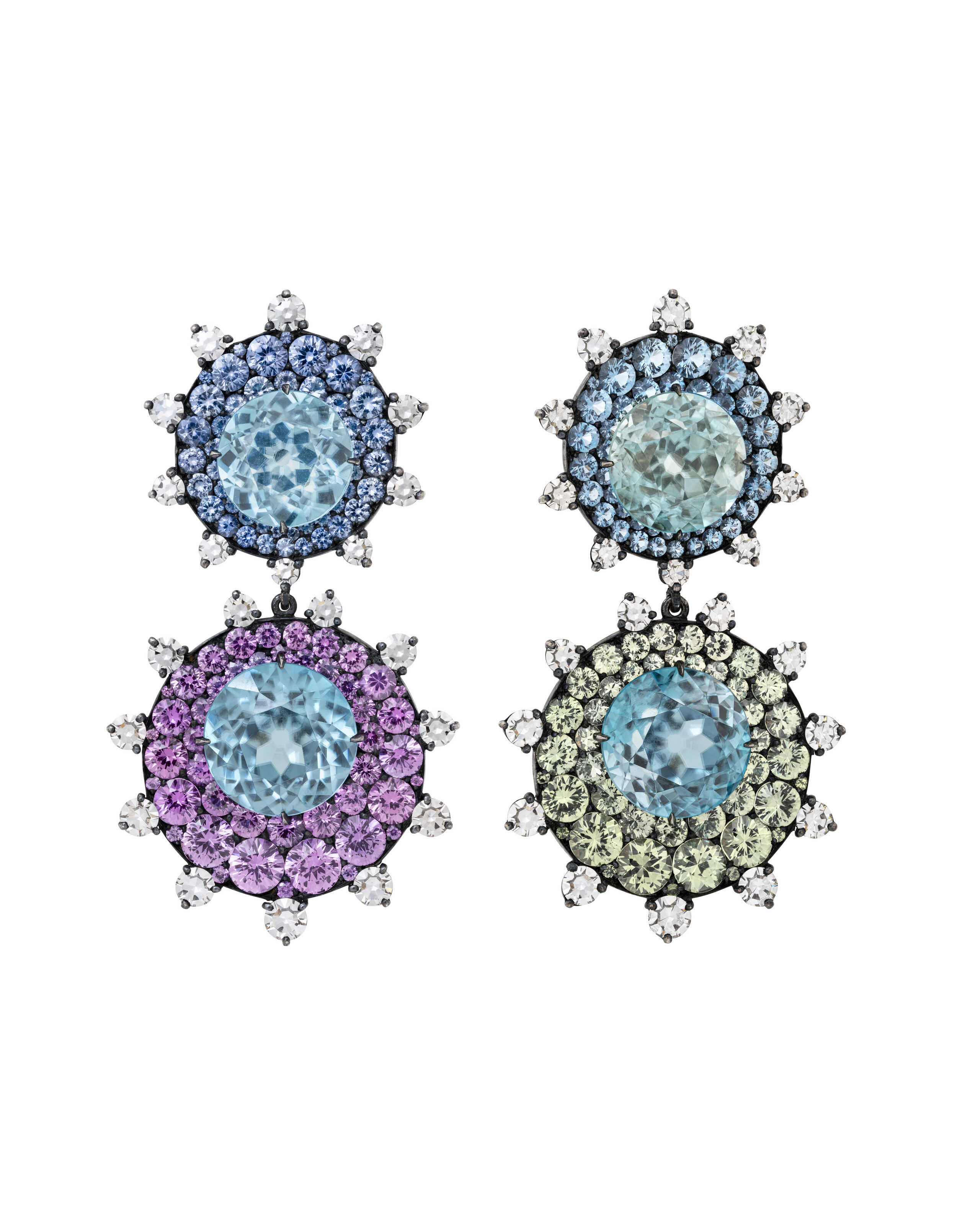 Multi-gem earrings by JAR, offered in Magnificent Jewels on 11 November 2025 at Christie's in Geneva