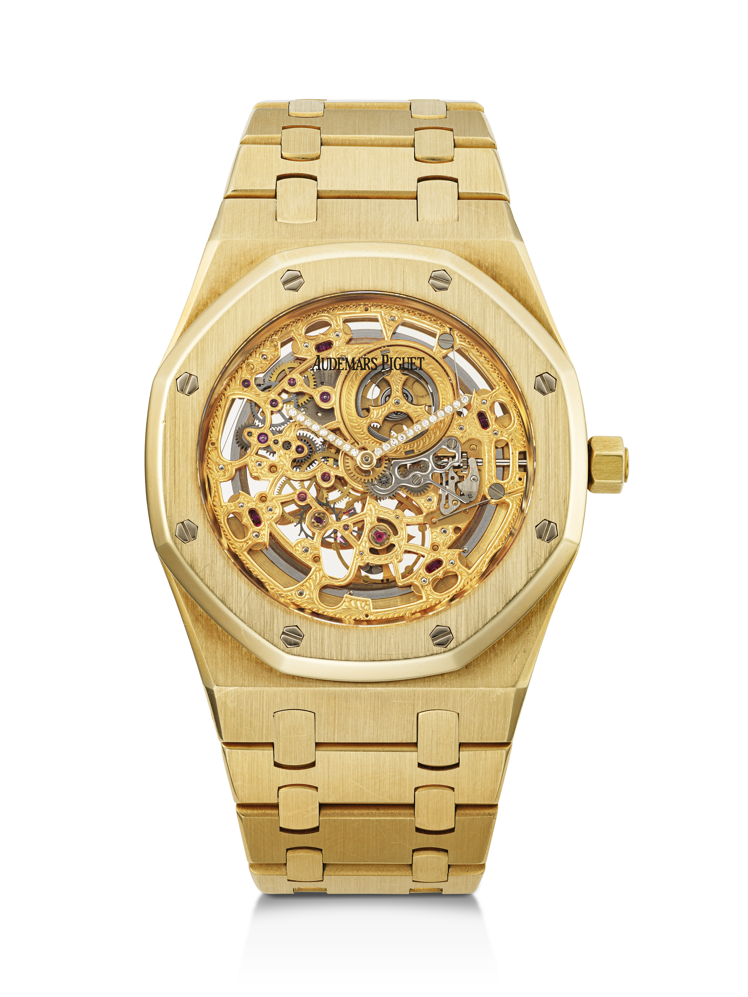 Audemars Piguet 木製チェスボードゴールドコマ AUDEMARS PIGUET, VERY RARE YELLOW GOLD AND DIAMOND-SET 'ROYAL OAK