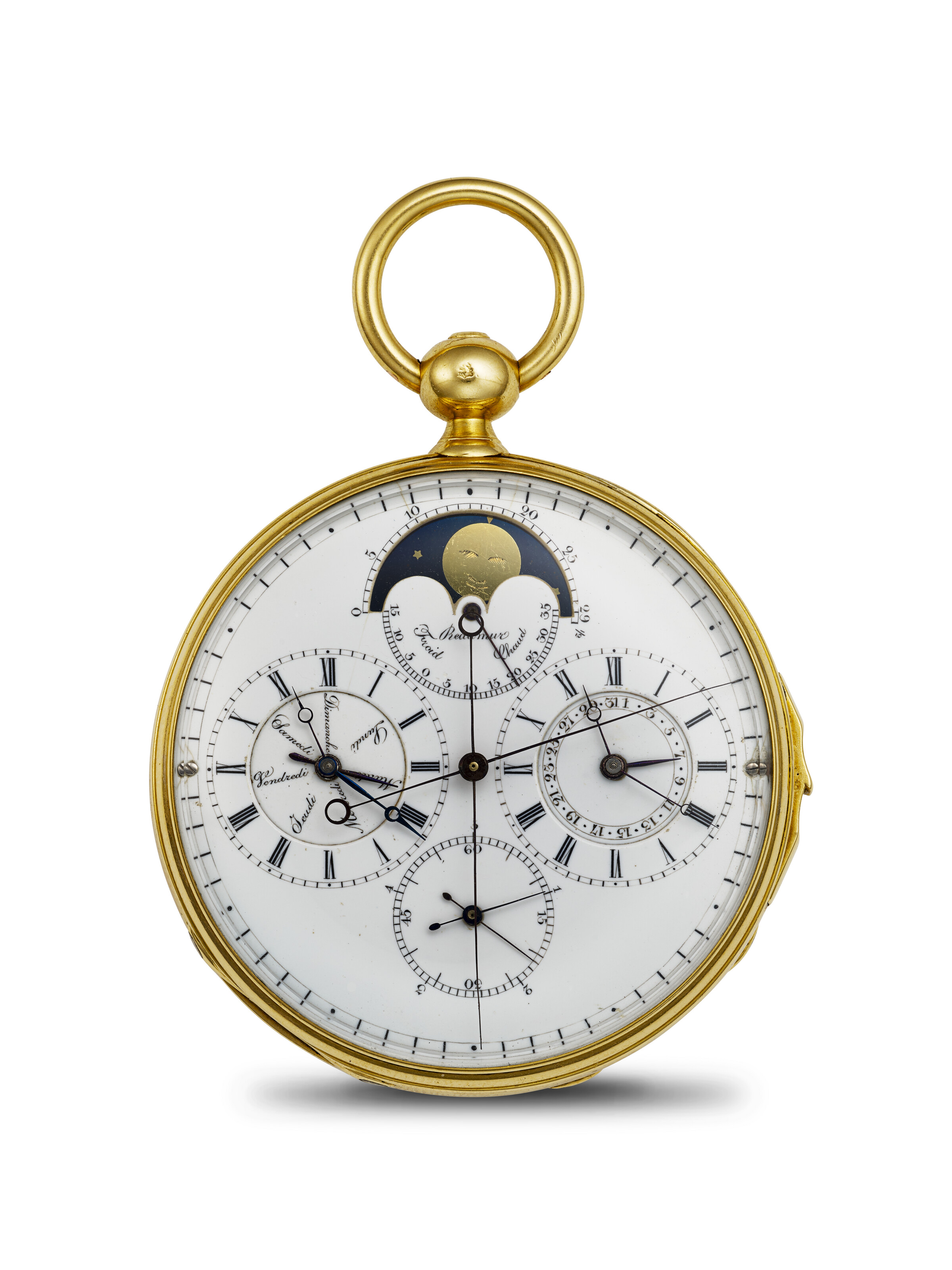 LOUIS AUDEMARS FOR LE ROY & FILS, VERY RARE YELLOW GOLD OPENFACE POCKET ...