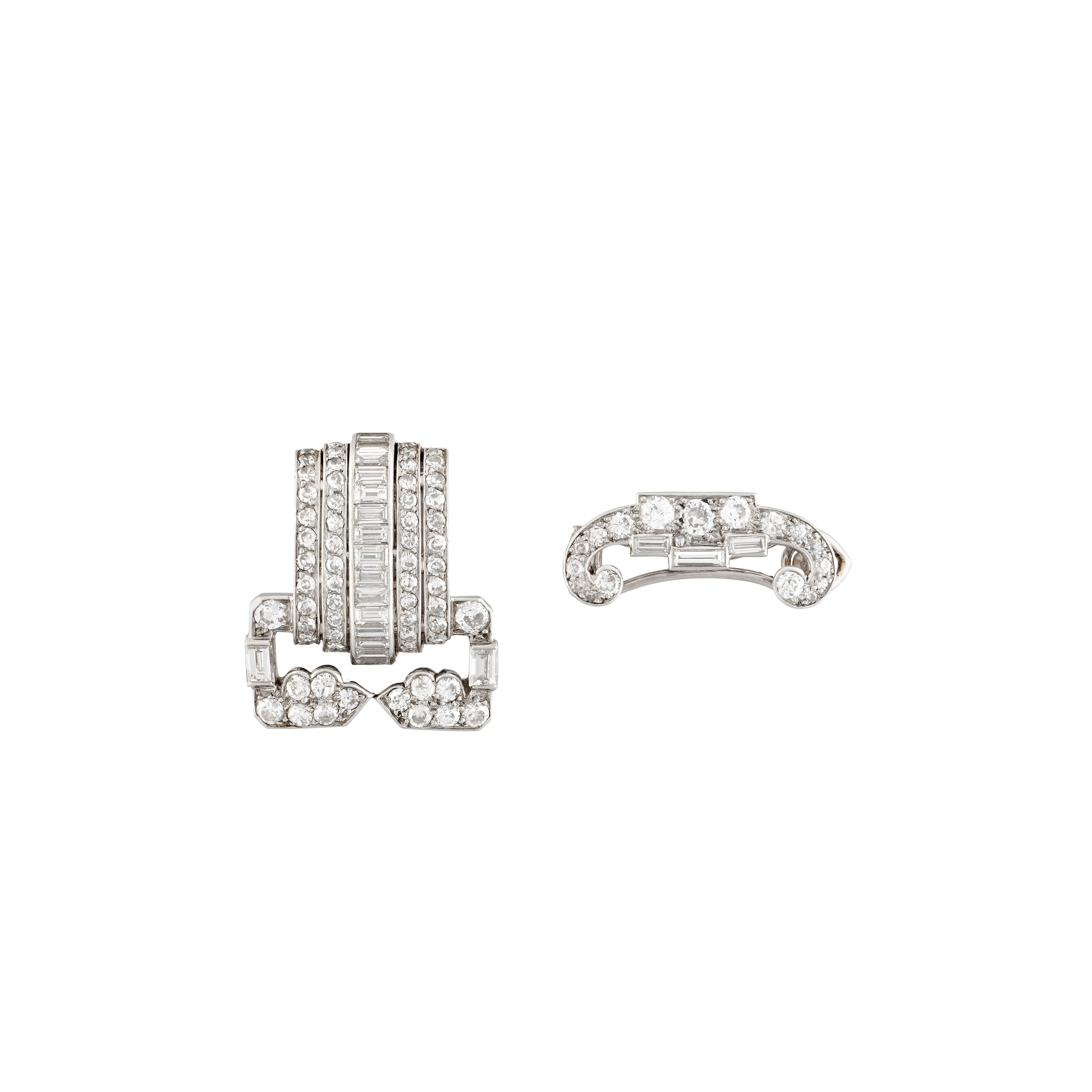 TWO CARTIER ART DECO DIAMOND CLIPS, Christie's