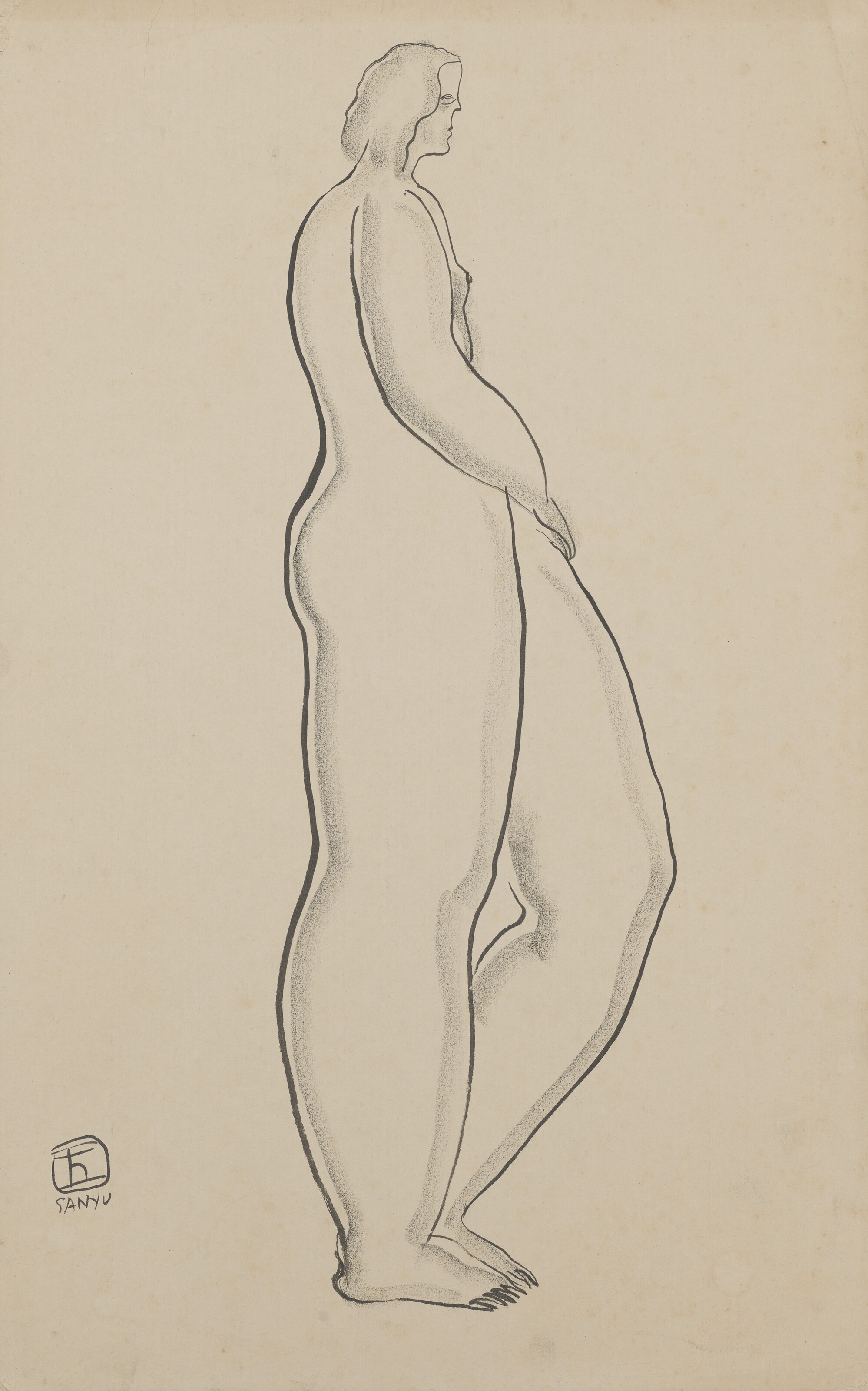 Femme nue debout de profil (Standing nude woman in profile)