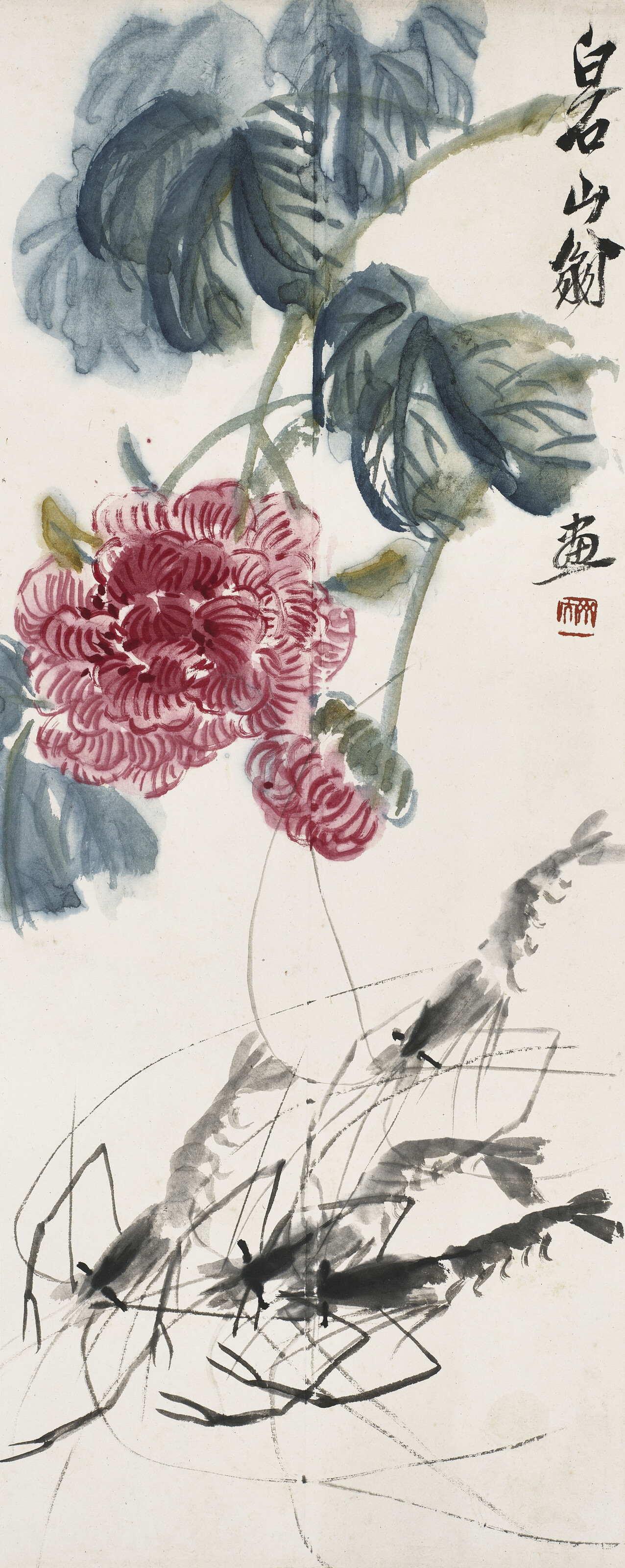 齊白石（1863-1957）, 花卉草蝦| Christie's