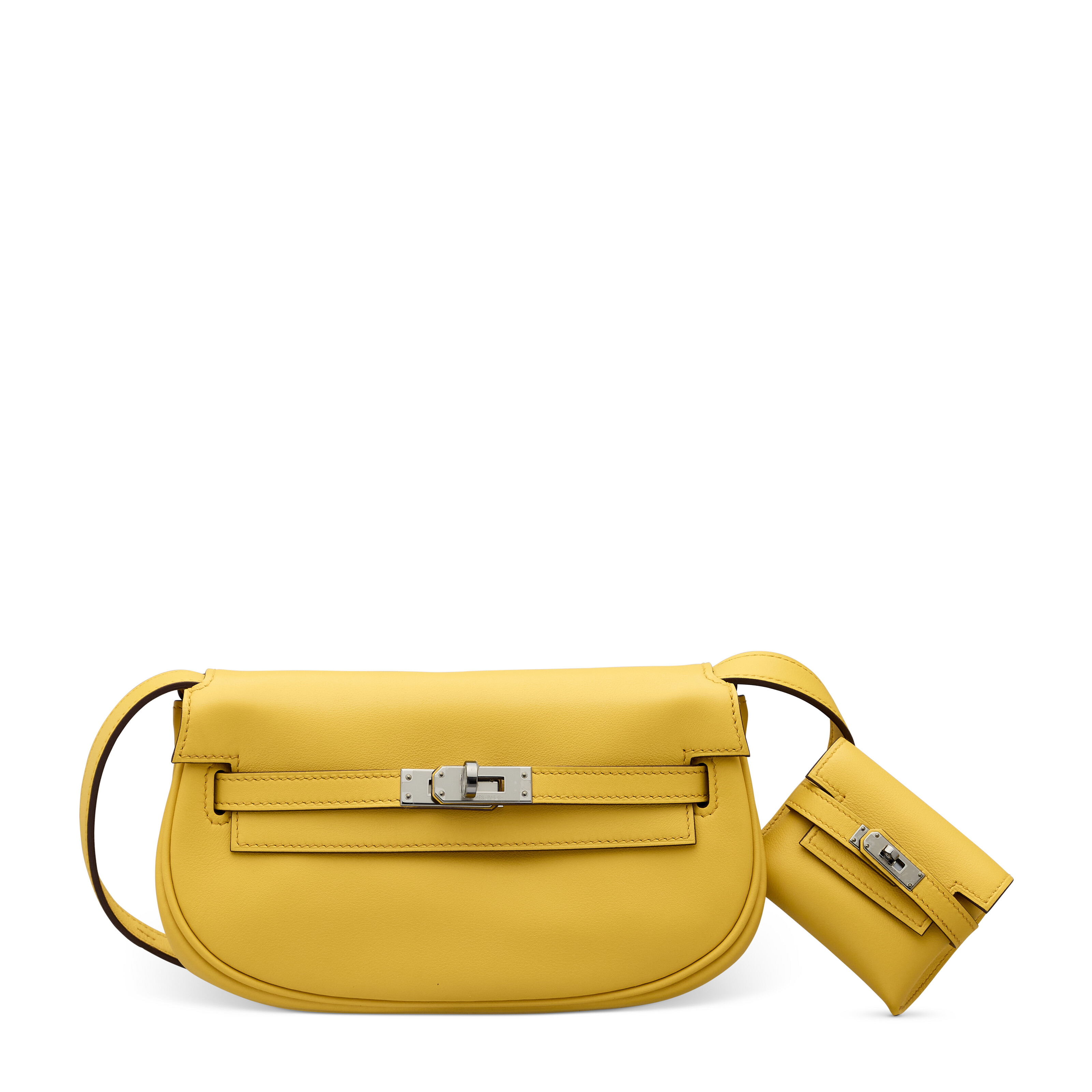 A SUN SWIFT LEATHER KELLY MOOVE WITH PALLADIUM HARDWARE