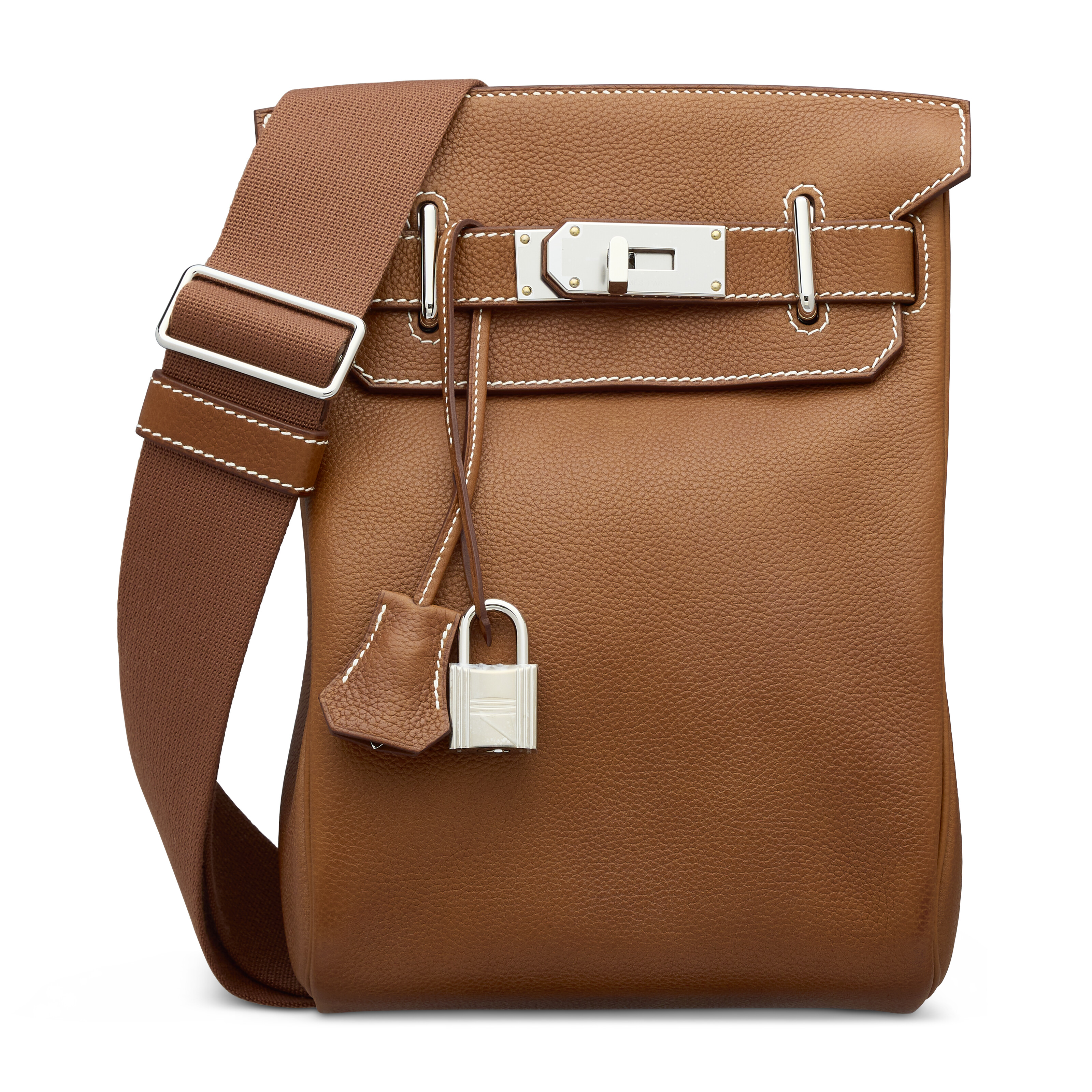 A FAUVE BARÉNIA FAUBOURG LEATHER HAC A DOS PM WITH PALLADIUM