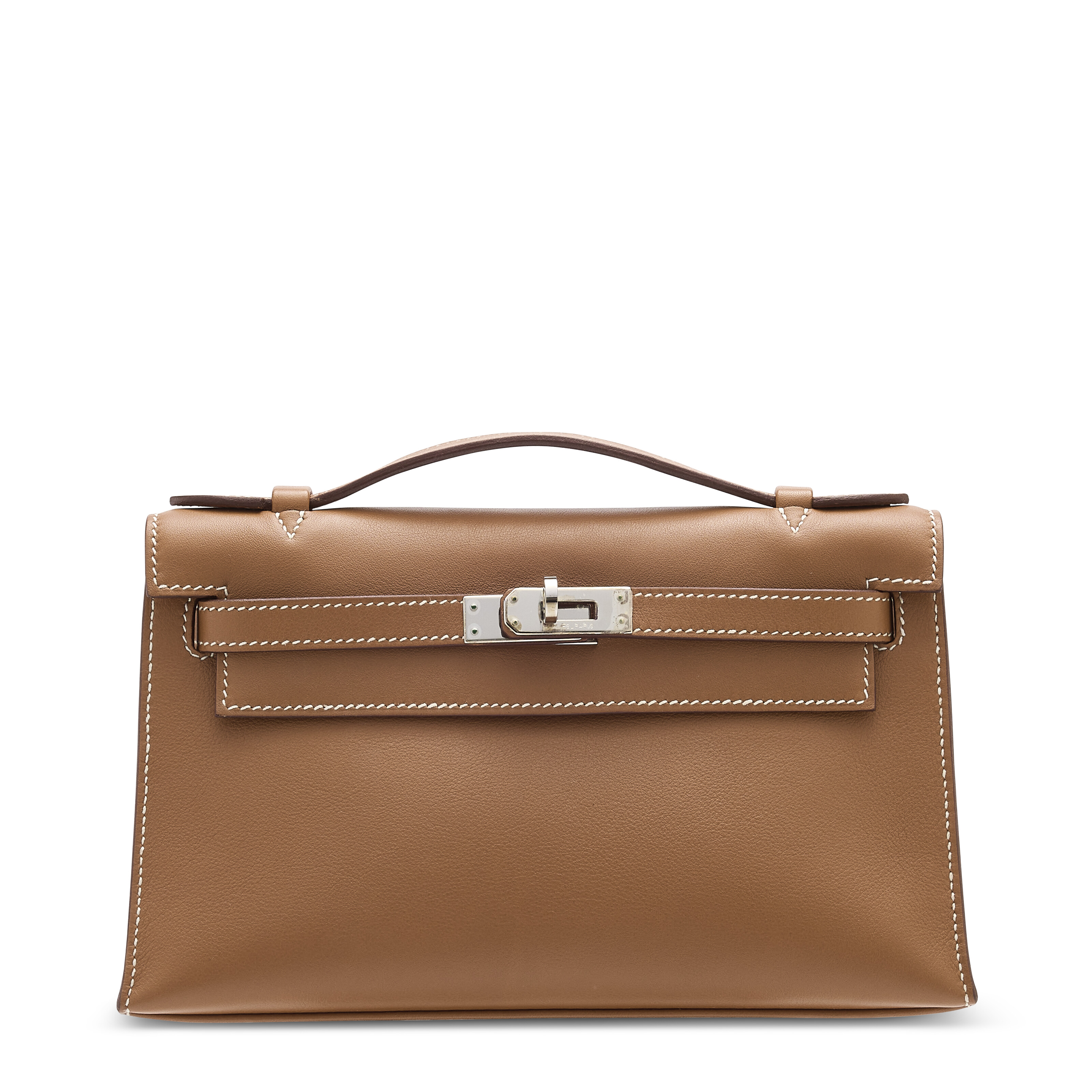 Kelly Pochette in Gold Swift with Palladium Hardware