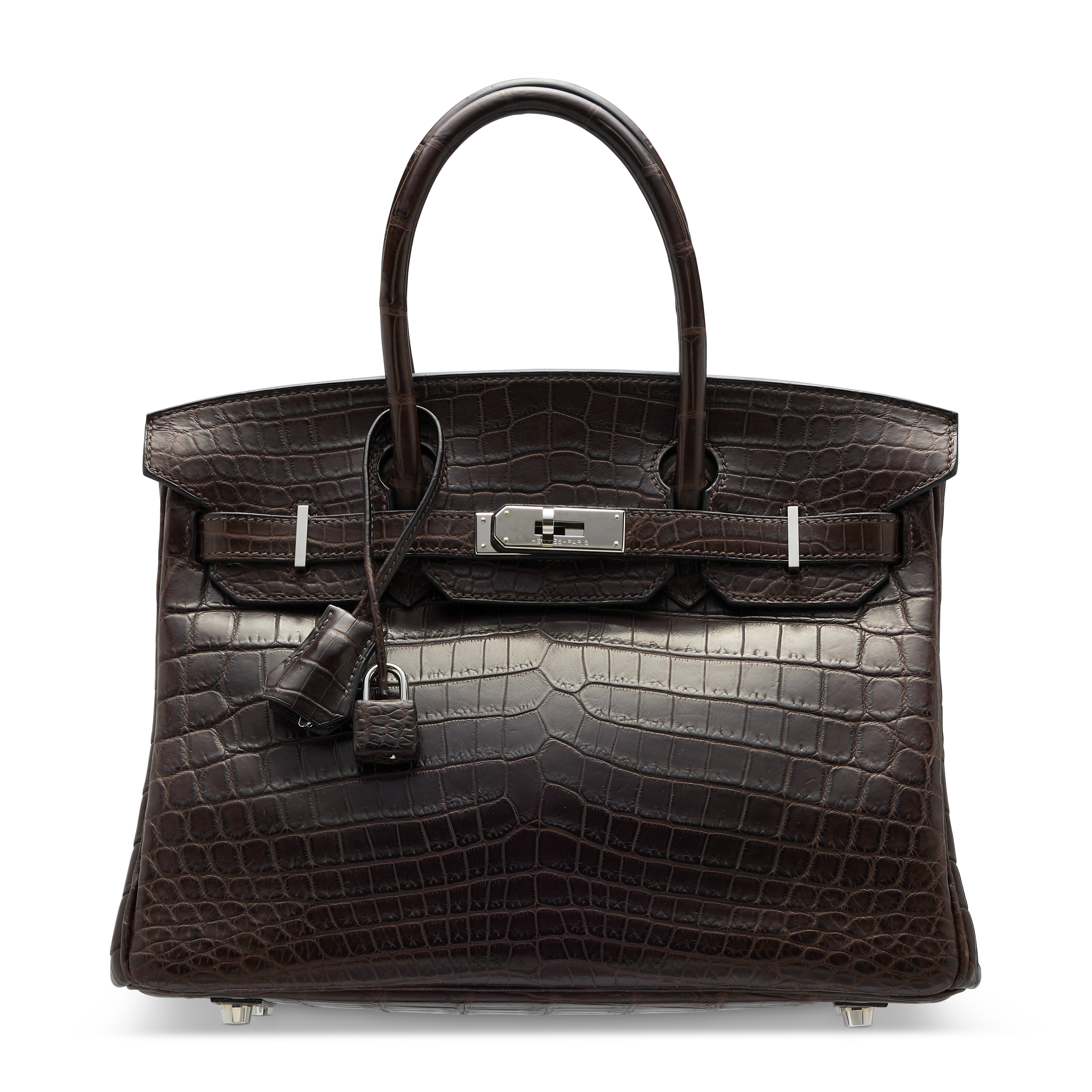 A MARRON FONCÉ OSTRICH BIRKIN 30 WITH PALLADIUM HARDWARE