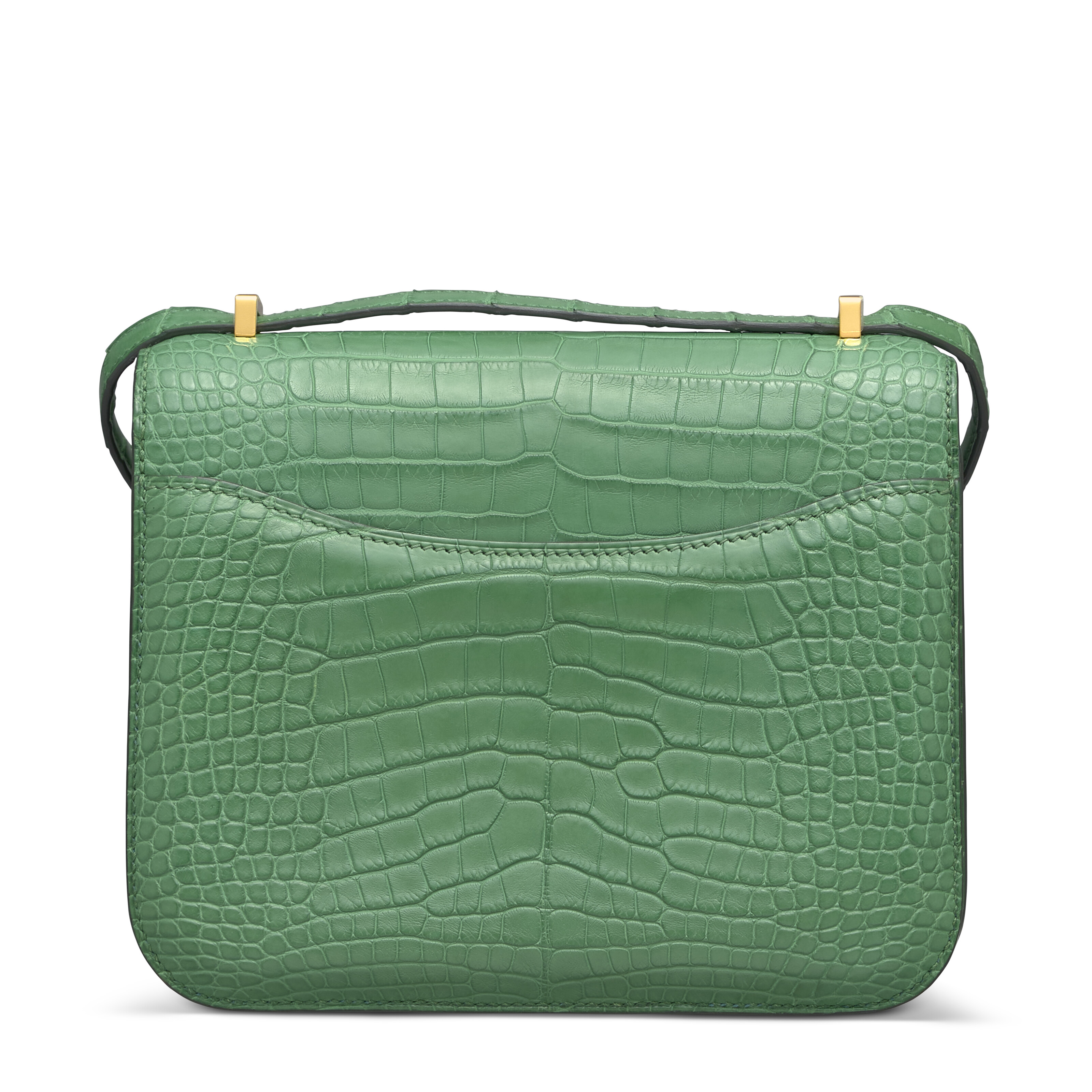 A MATTE CACTUS ALLIGATOR MINI CONSTANCE WITH GOLD HARDWARE, HERMÈS
