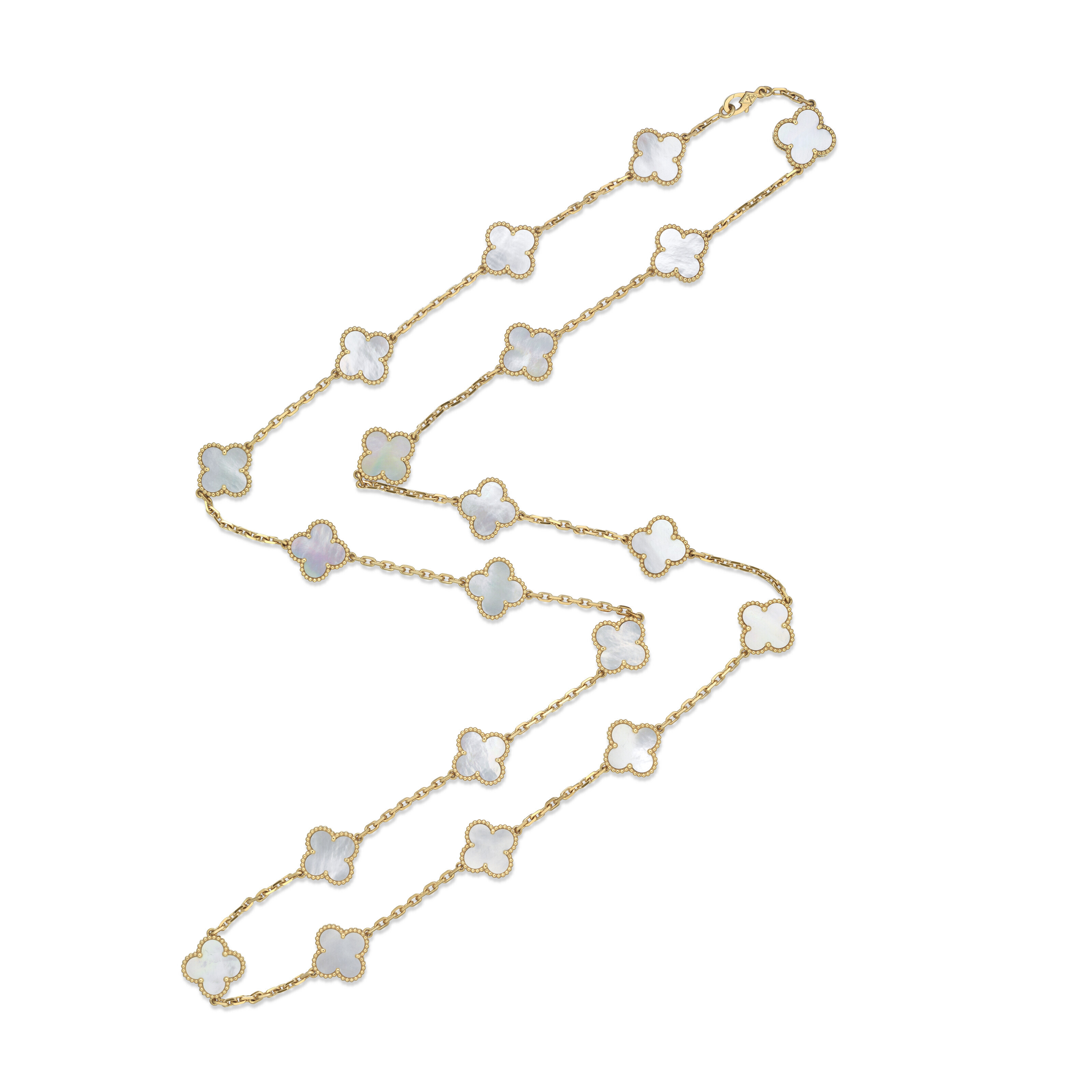 VAN CLEEF & ARPELS MOTHER-OF-PEARL 'VINTAGE ALHAMBRA' NECKLACE