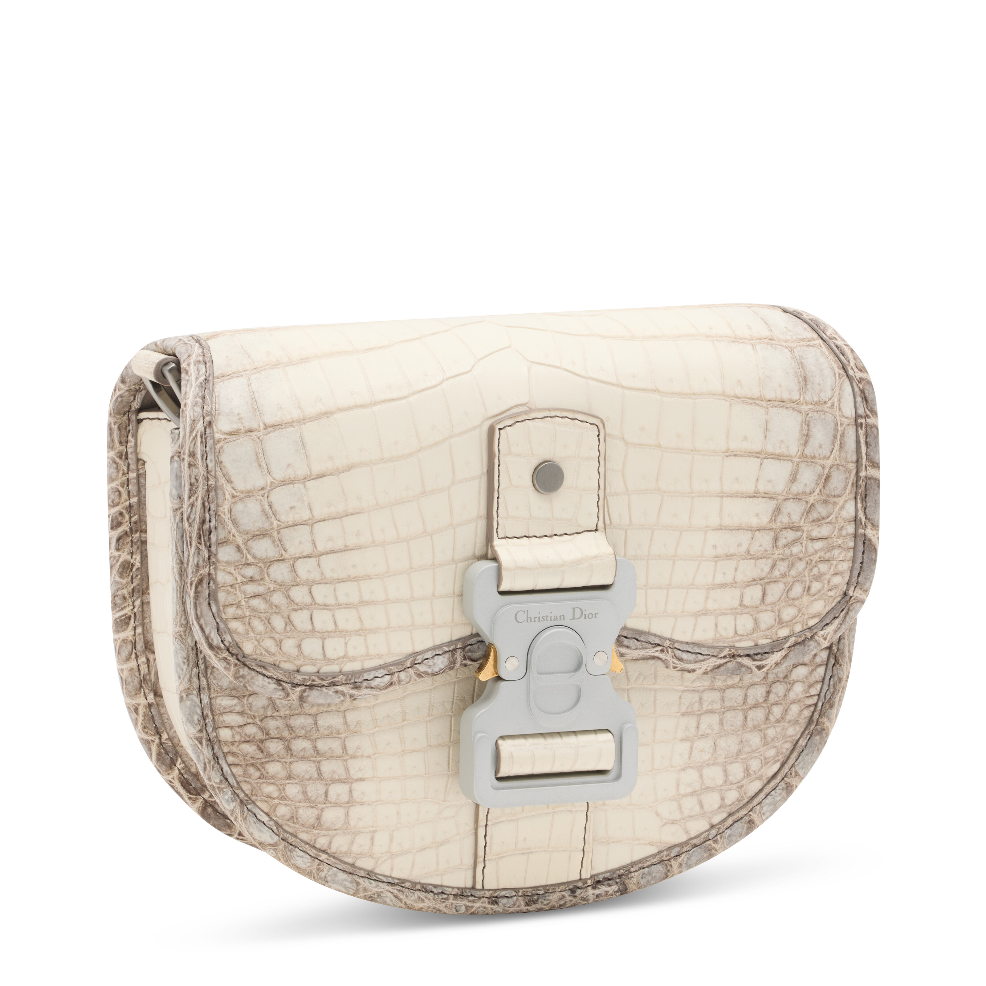 A MATTE WHITE HIMALAYA CROCODILE GALLOP MESSENGER BAG, DIOR, 2023