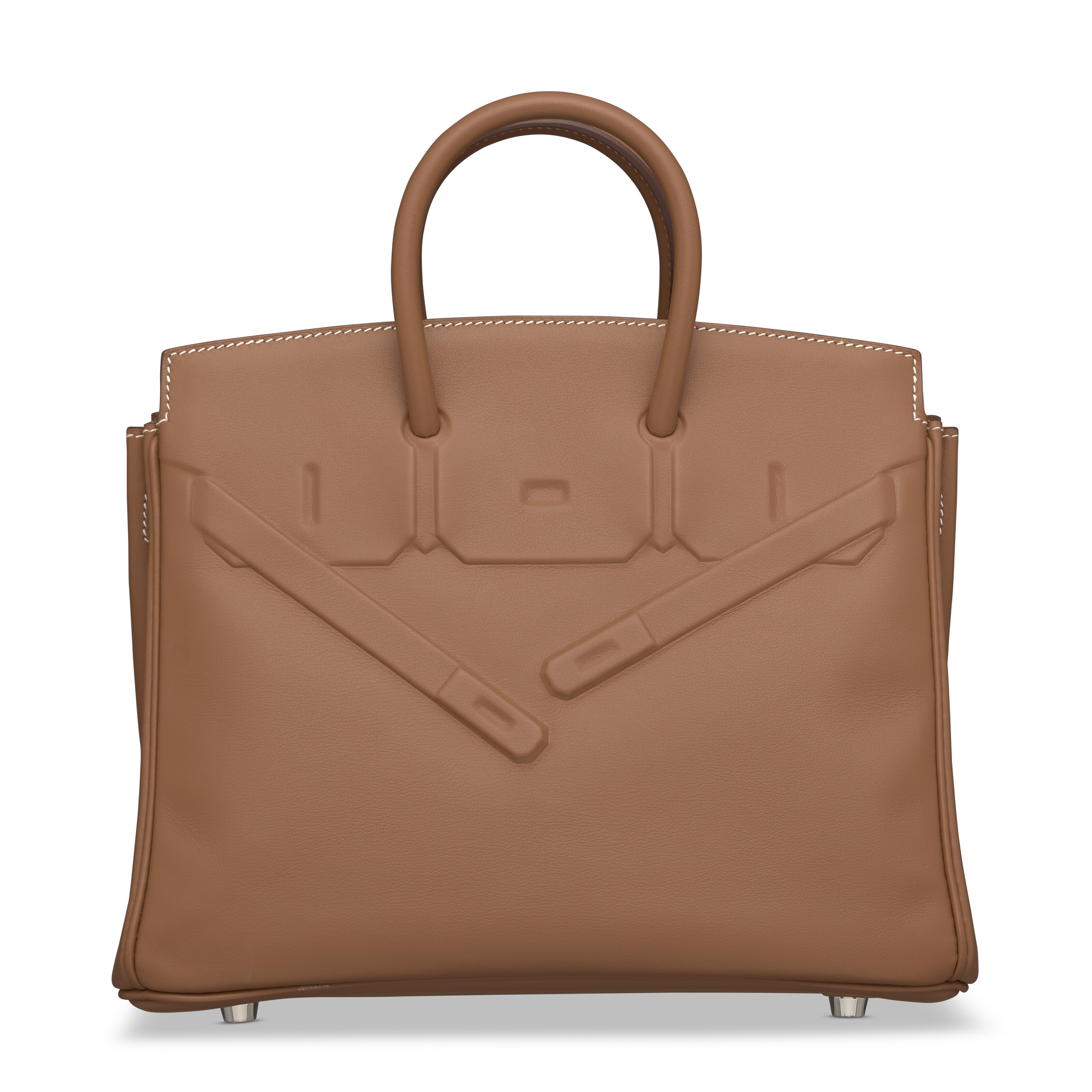 限量版金棕色SWIFT小牛皮25公分SHADOW柏金包附鈀金配件，愛馬仕, 2021年。25 x 19 x 14公分。估價：港元150,000-220,000。此拍品將於2025年11月24日在佳士得香港典雅傳承：手袋及配飾拍賣中呈獻 