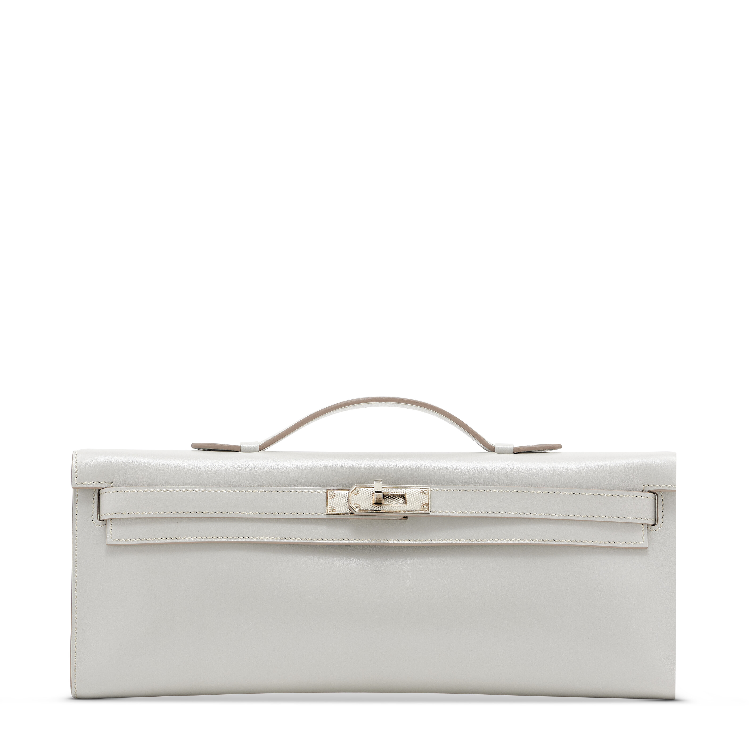A LIMITED EDITION GRIS PERLE TADELAKT LEATHER KELLY CUT WITH