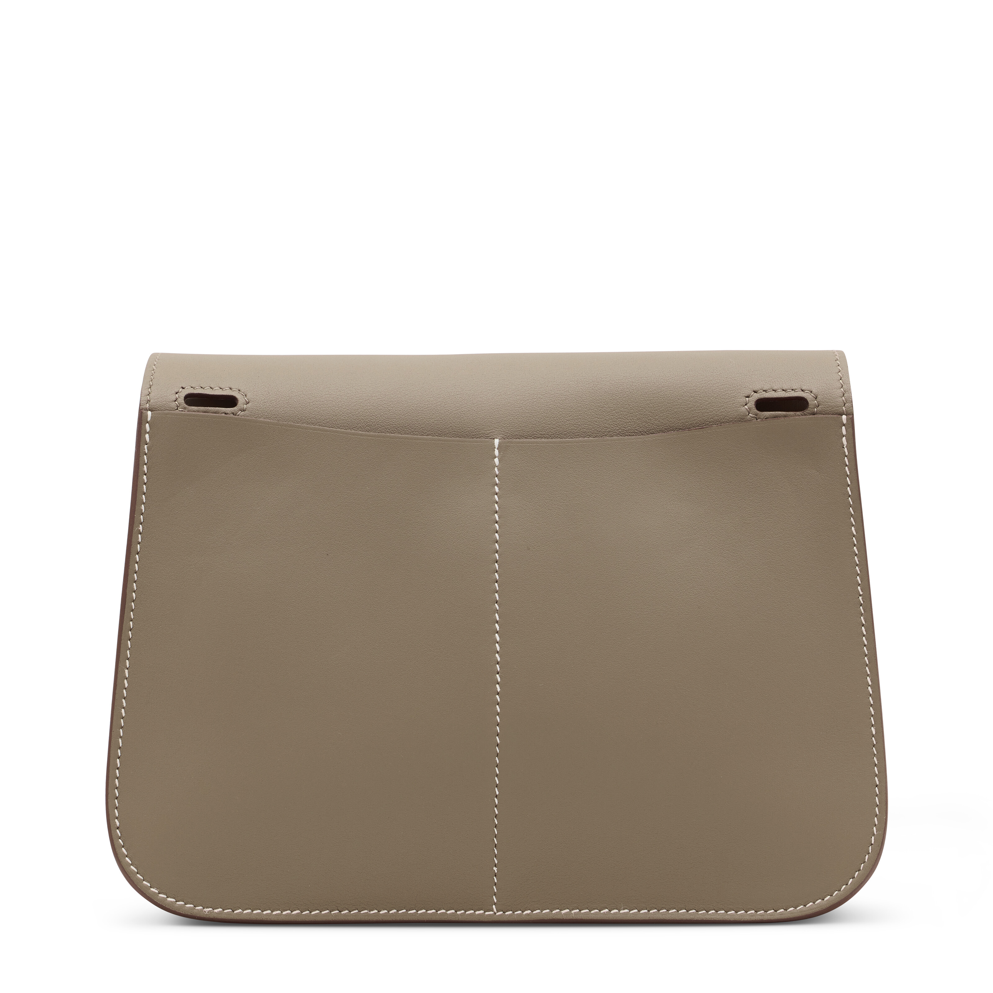 AN ÉTOUPE SWIFT LEATHER MINI HALZAN WITH PALLADIUM HARDWARE