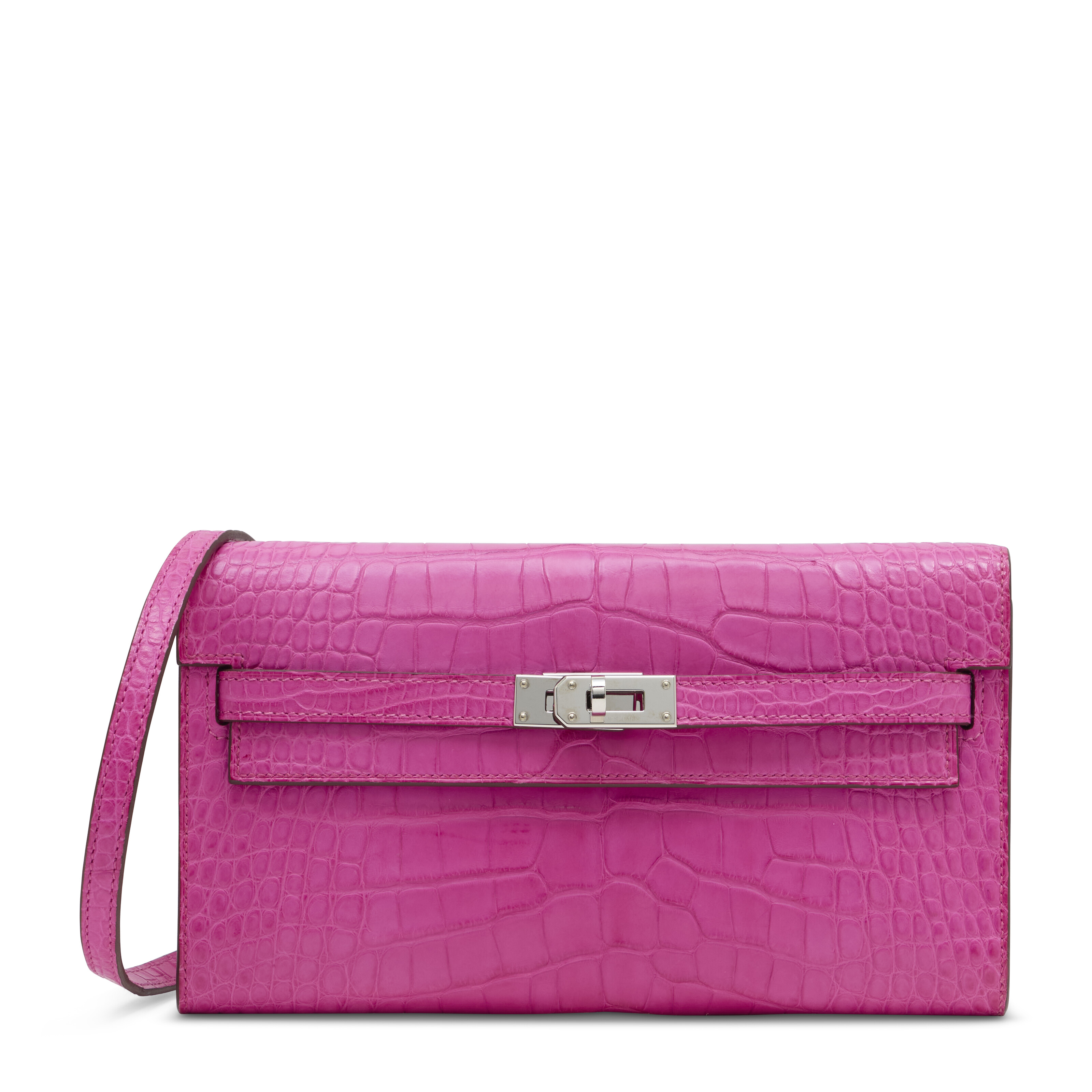 A ROSE SAKURA SWIFT LEATHER RETOURNÉ KELLY 25 WITH PALLADIUM