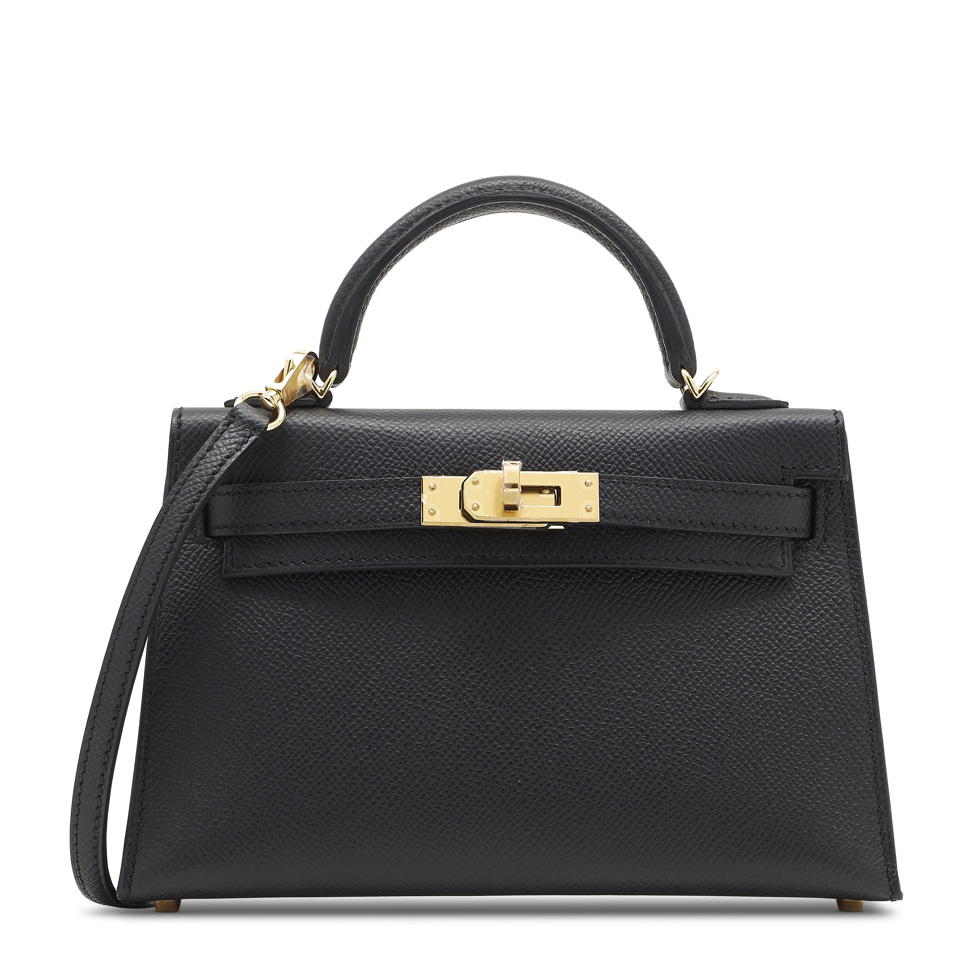 A MATTE BLACK ALLIGATOR MINI KELLY 20 II WITH PALLADIUM HARDWARE
