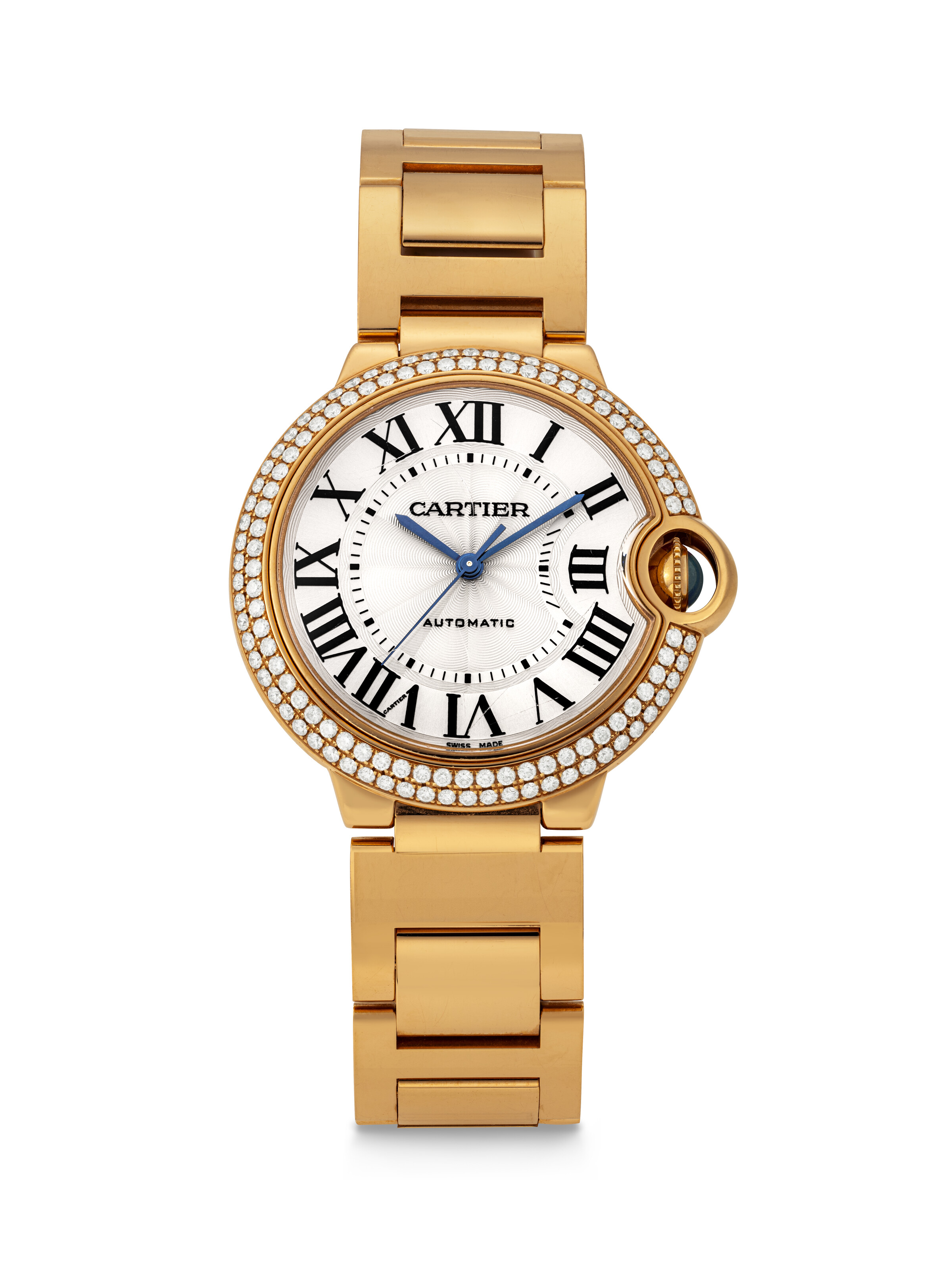 卡地亚，红金镶钻石BALLON BLEU DE CARTIER, CASE NO. 366971ZX