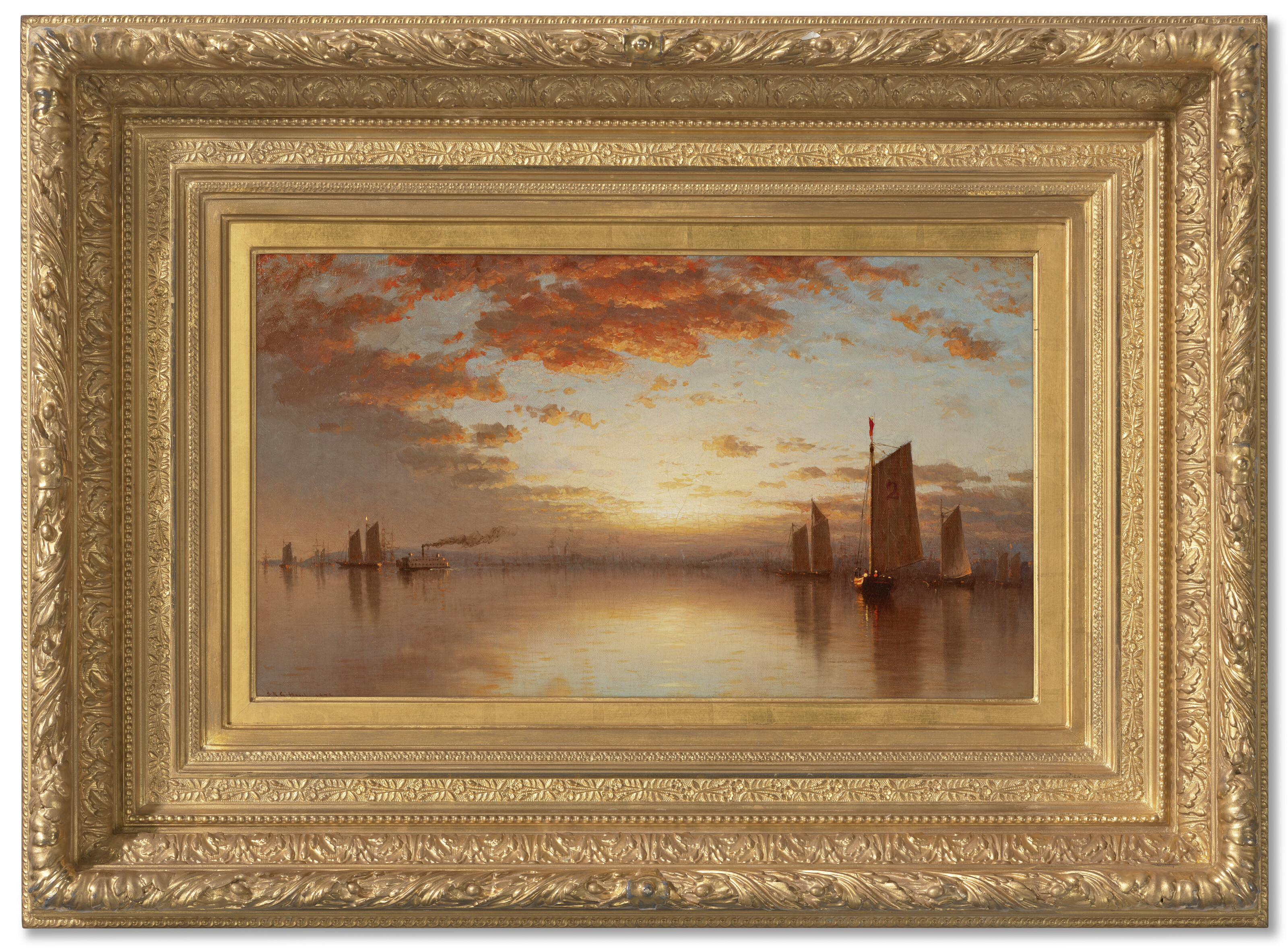 SANFORD ROBINSON GIFFORD (1823-1880), Sunset Over New York Bay