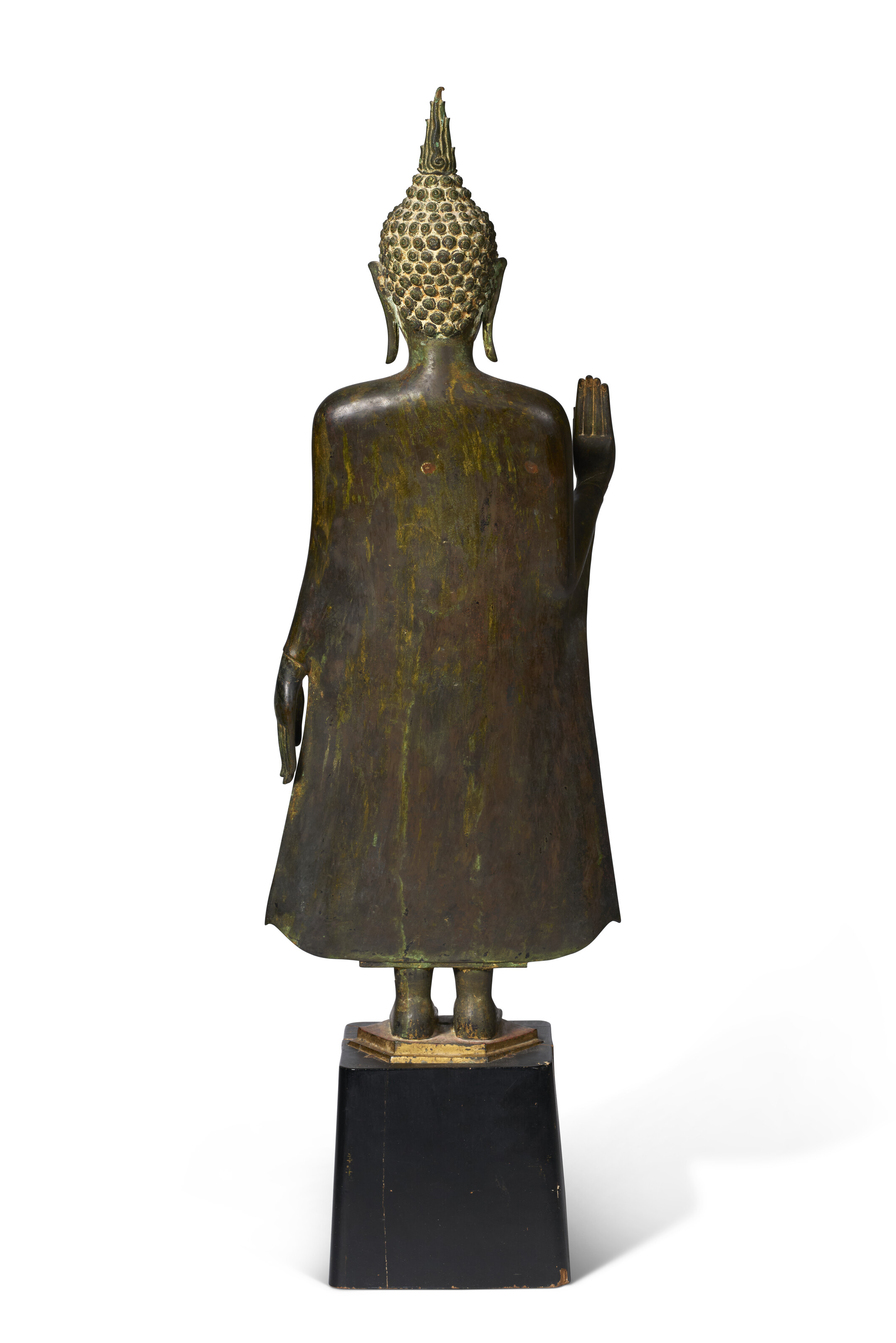A BRONZE FIGURE OF BUDDHA, THAILAND, SUKHOTHAI PERIOD, 16TH