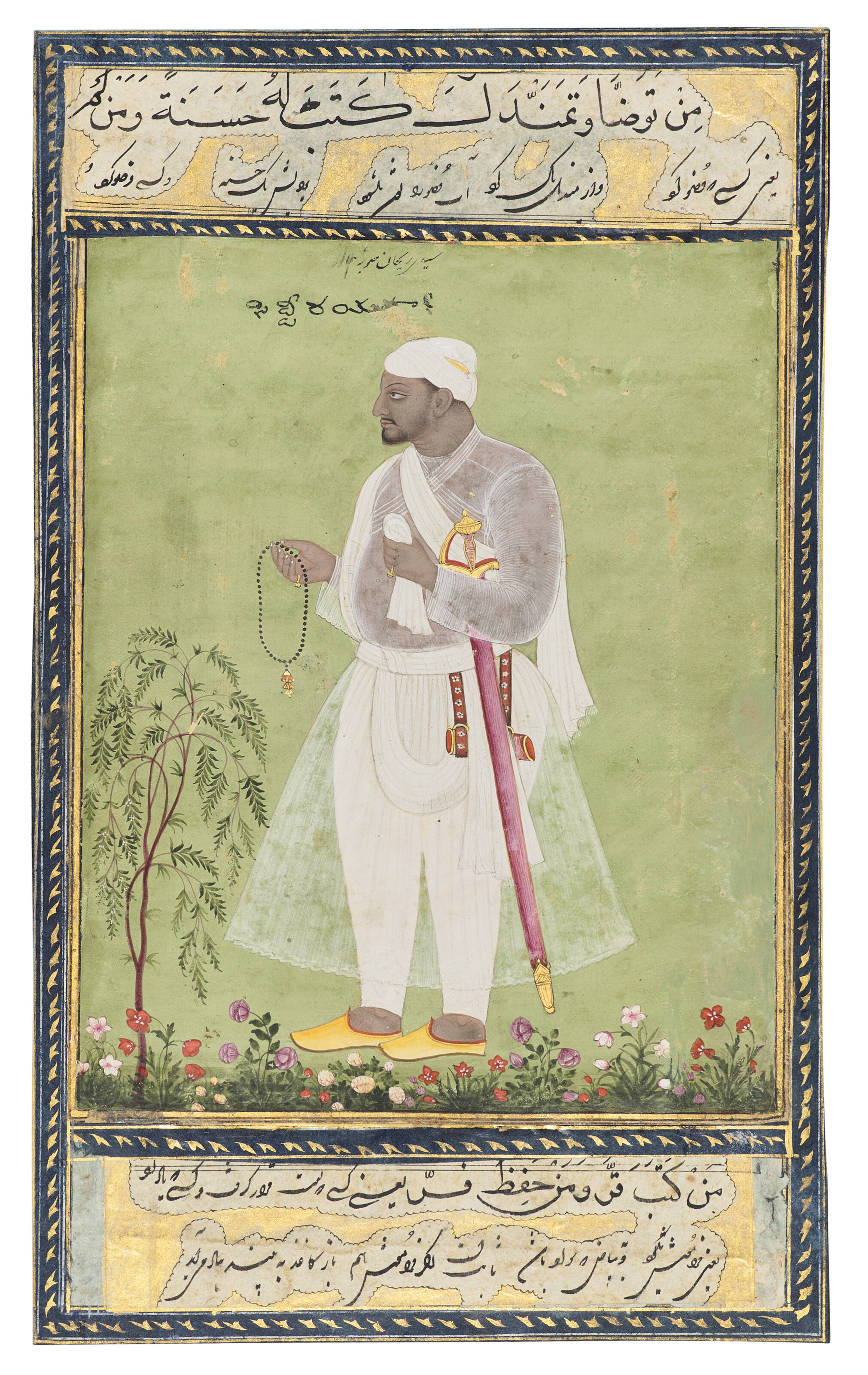 インド額入り細密画＋洋書 Indian Court Painting インド額入り細密画＋洋書 Indian Court Painting インド額入り