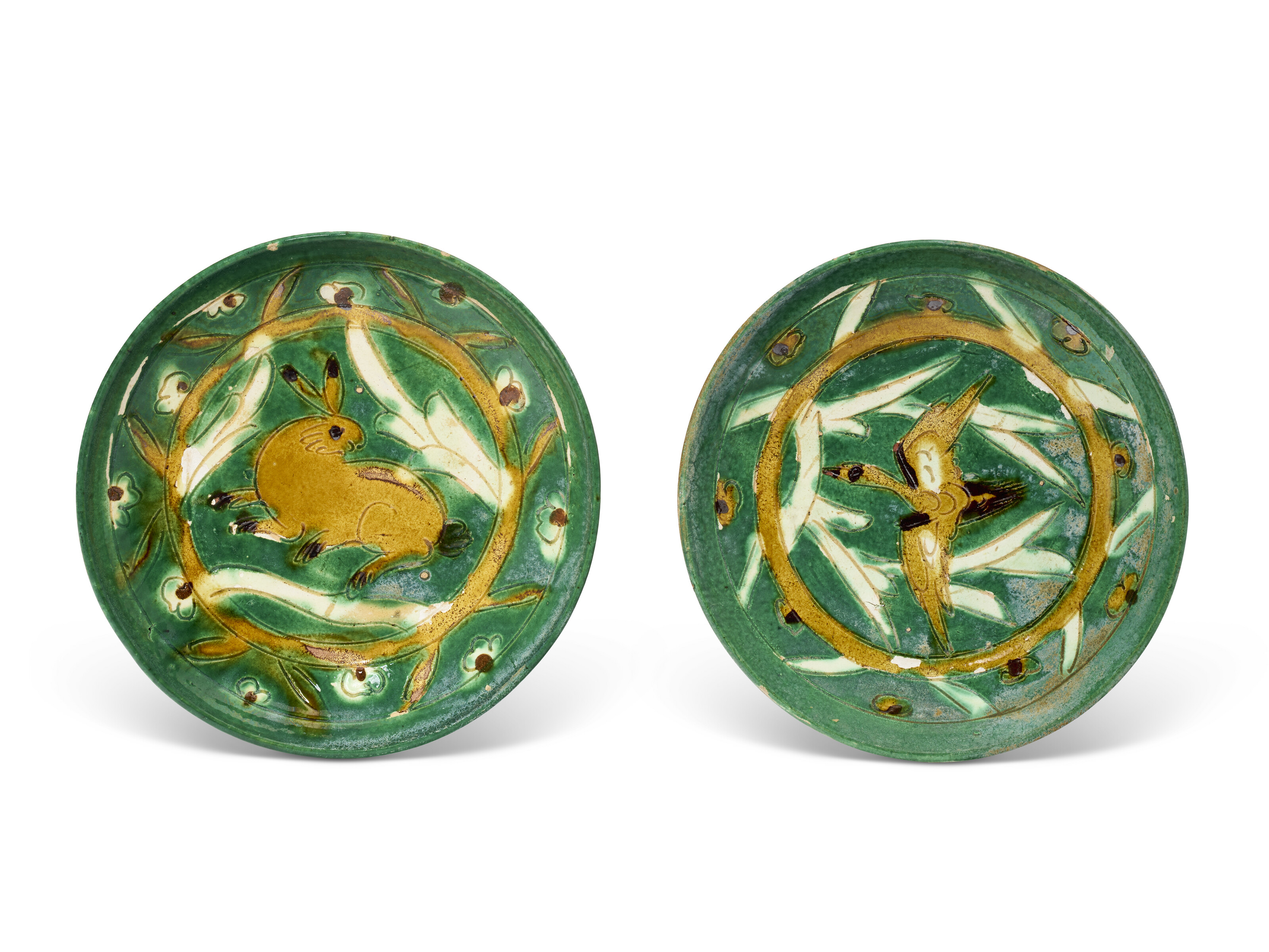 中國遼三彩瑞獸盤兩件, CHINA, LIAO DYNASTY (AD 916-1125) | Christie's