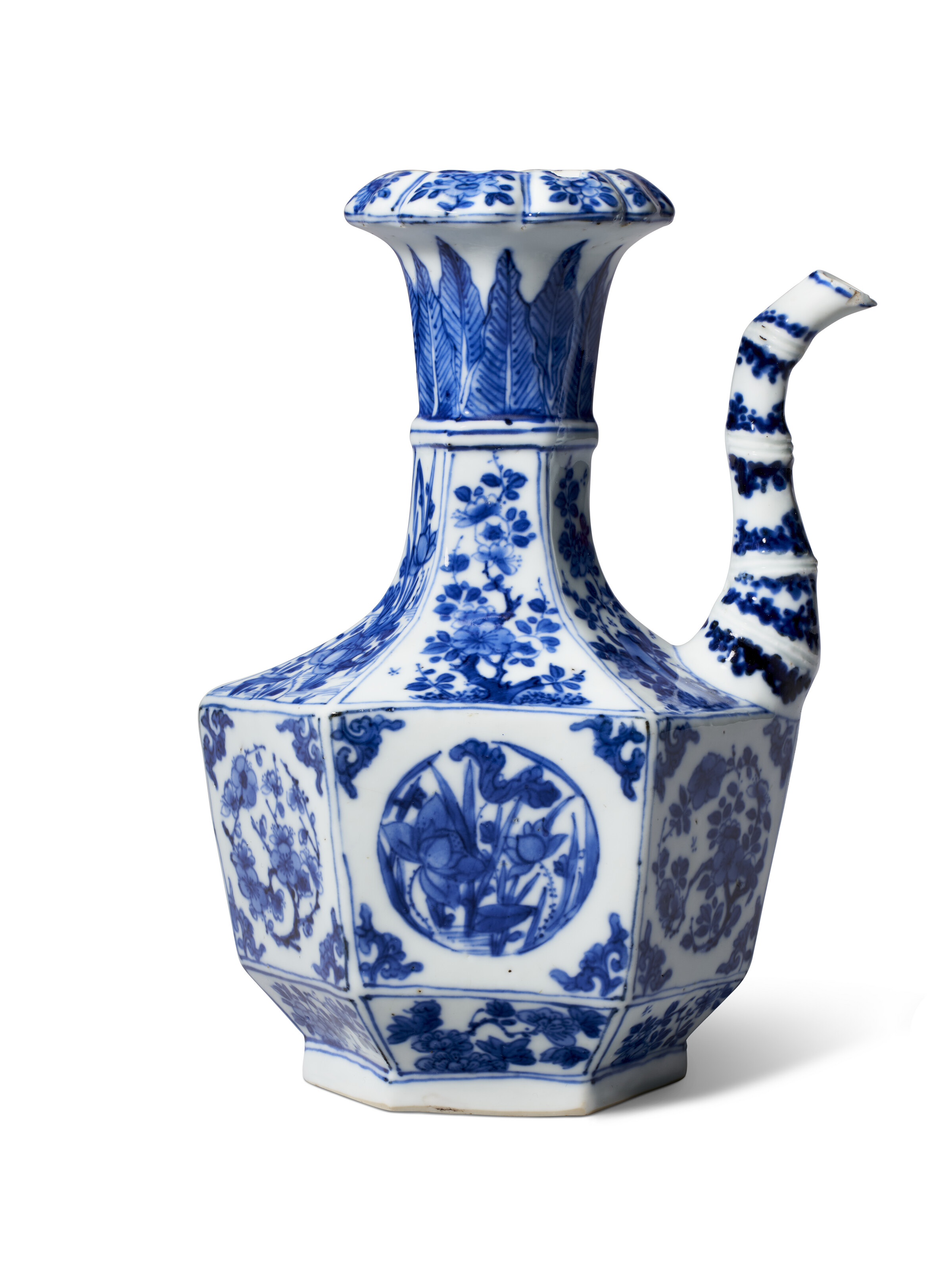 中国　安南染付　青花花卉文罐　小壷　V　4074 16C.頃 中国古陶磁器 南方系 古安南 宋胡録 青華 安南染付 花