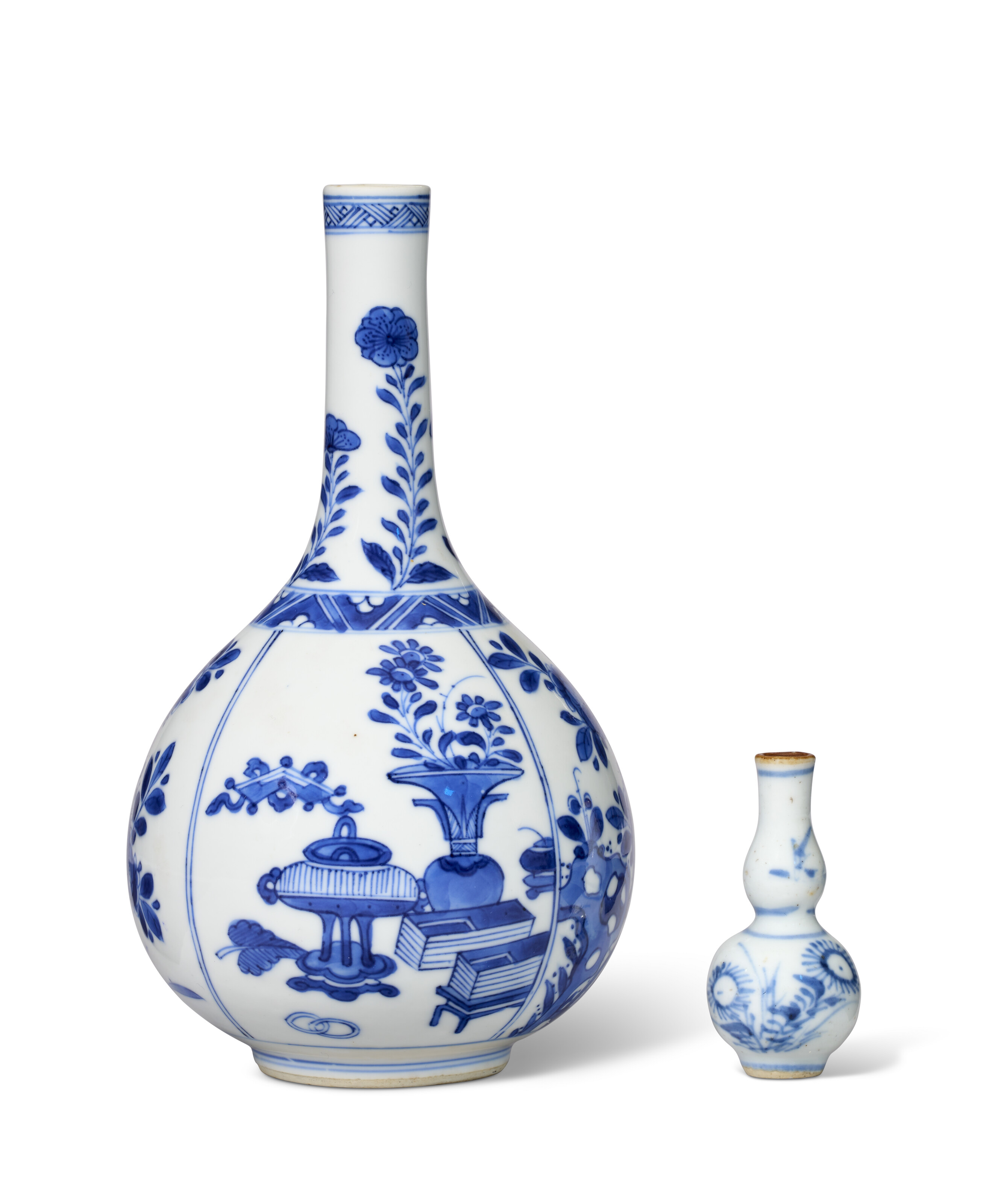 中国美術 青花花鳥紋罐