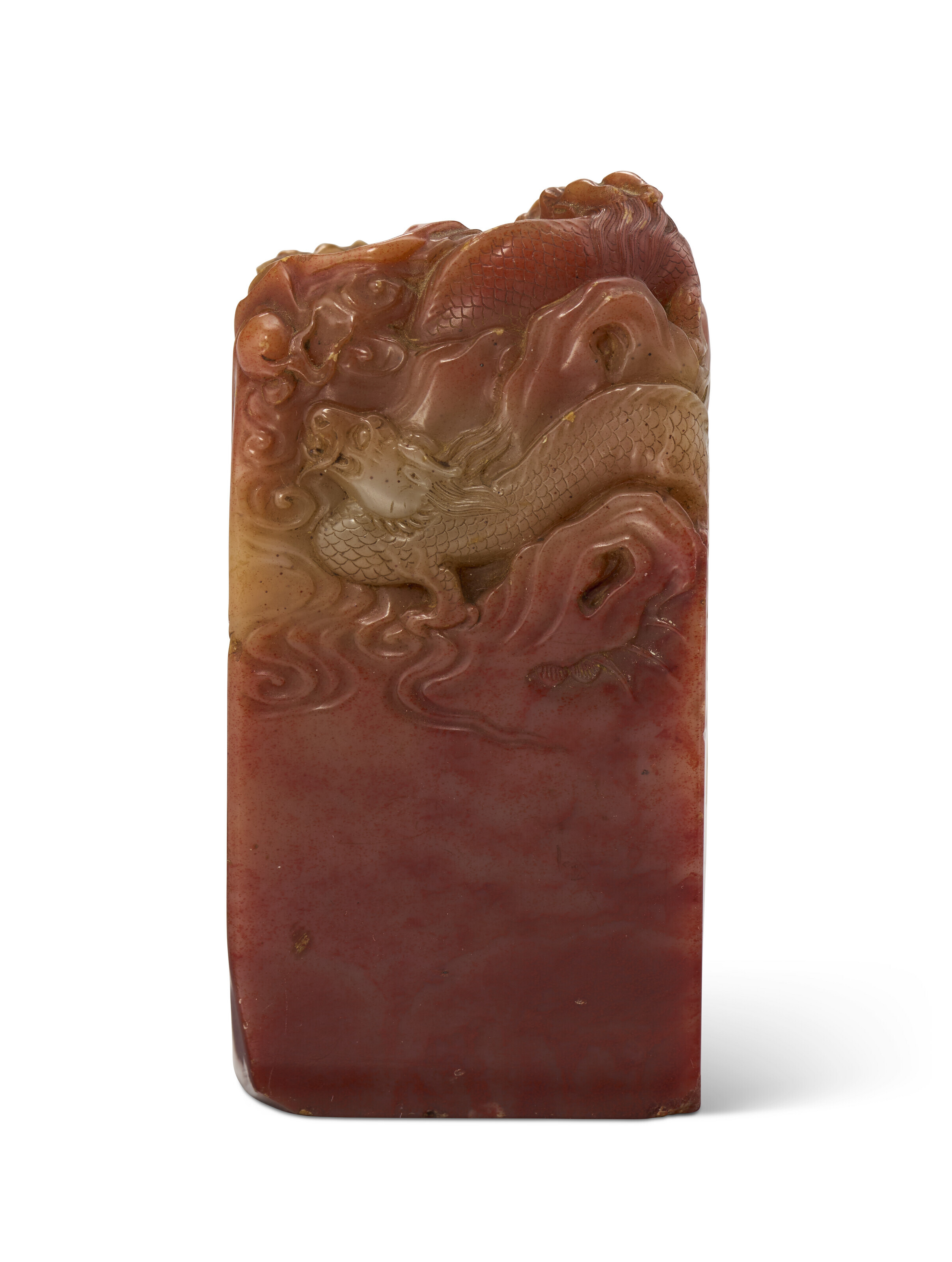 A SHOUSHAN SEAL CARVED WITH DRAGONS, CHINA, QING DYNASTY (1644